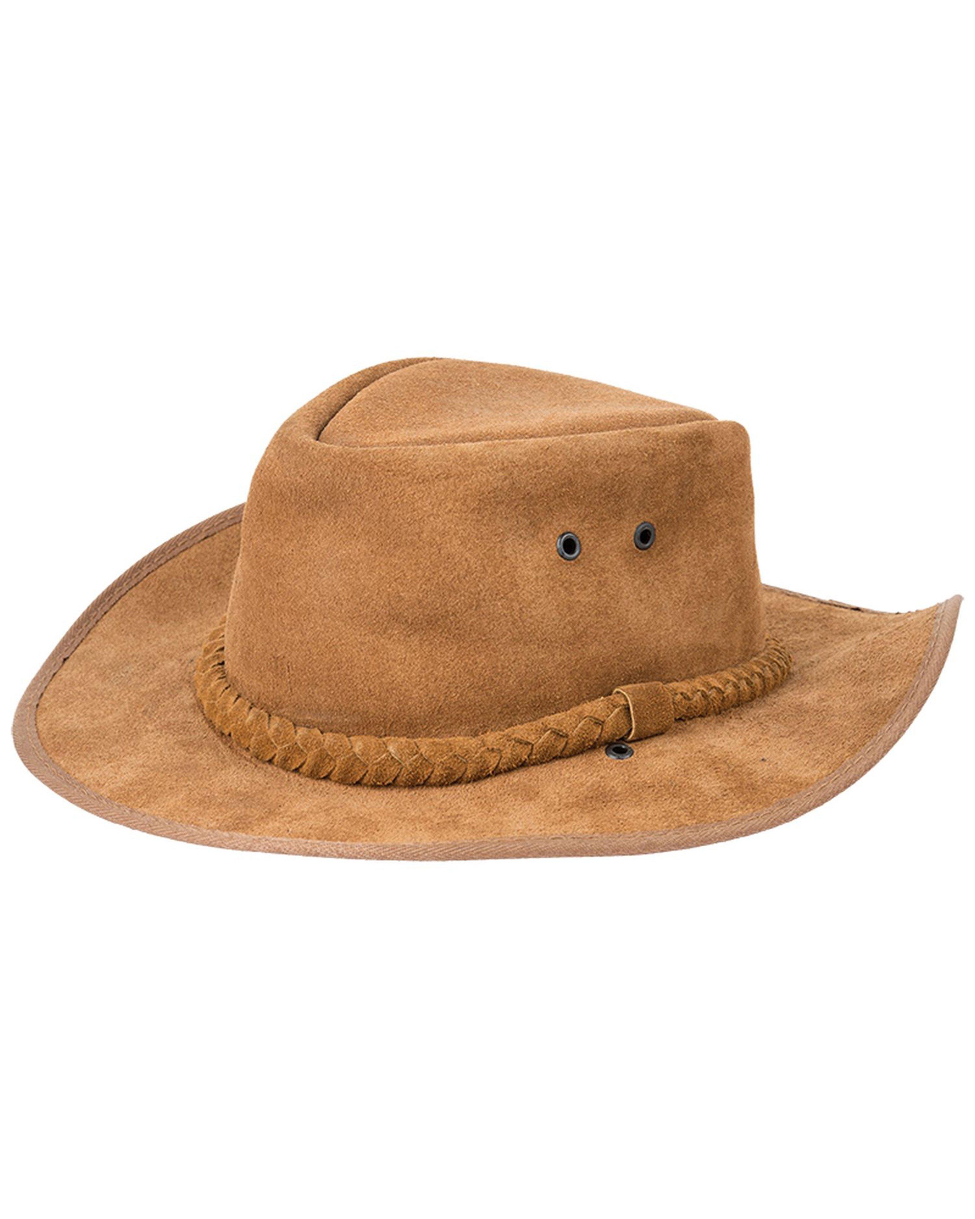 khaki leather hat