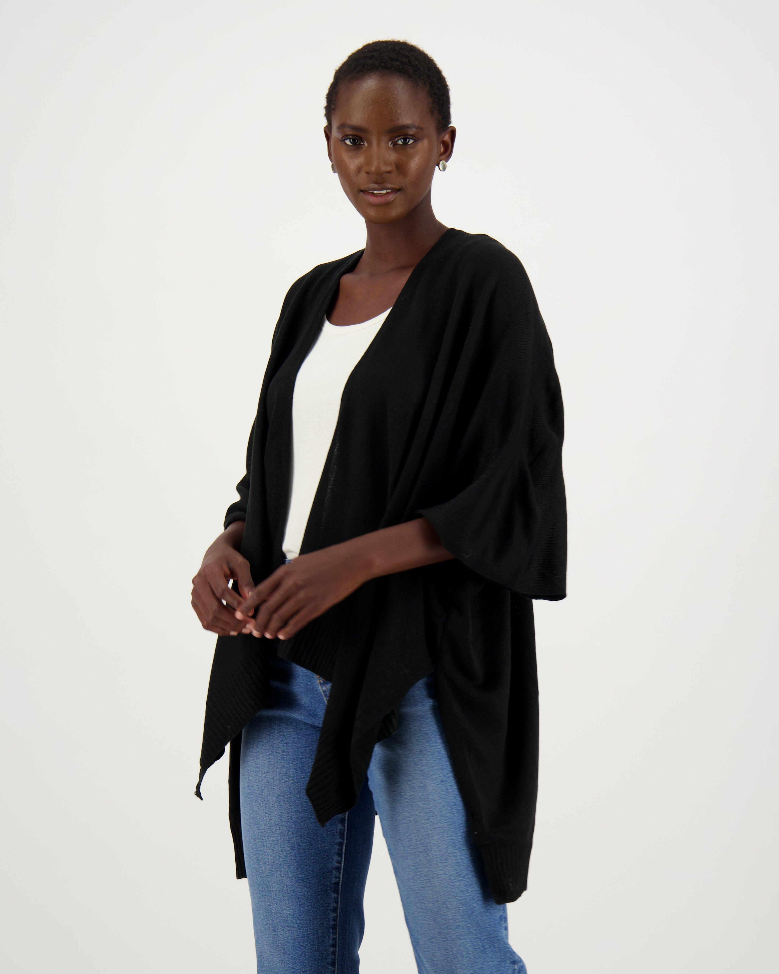 Posey Knitted Kimono -  Black