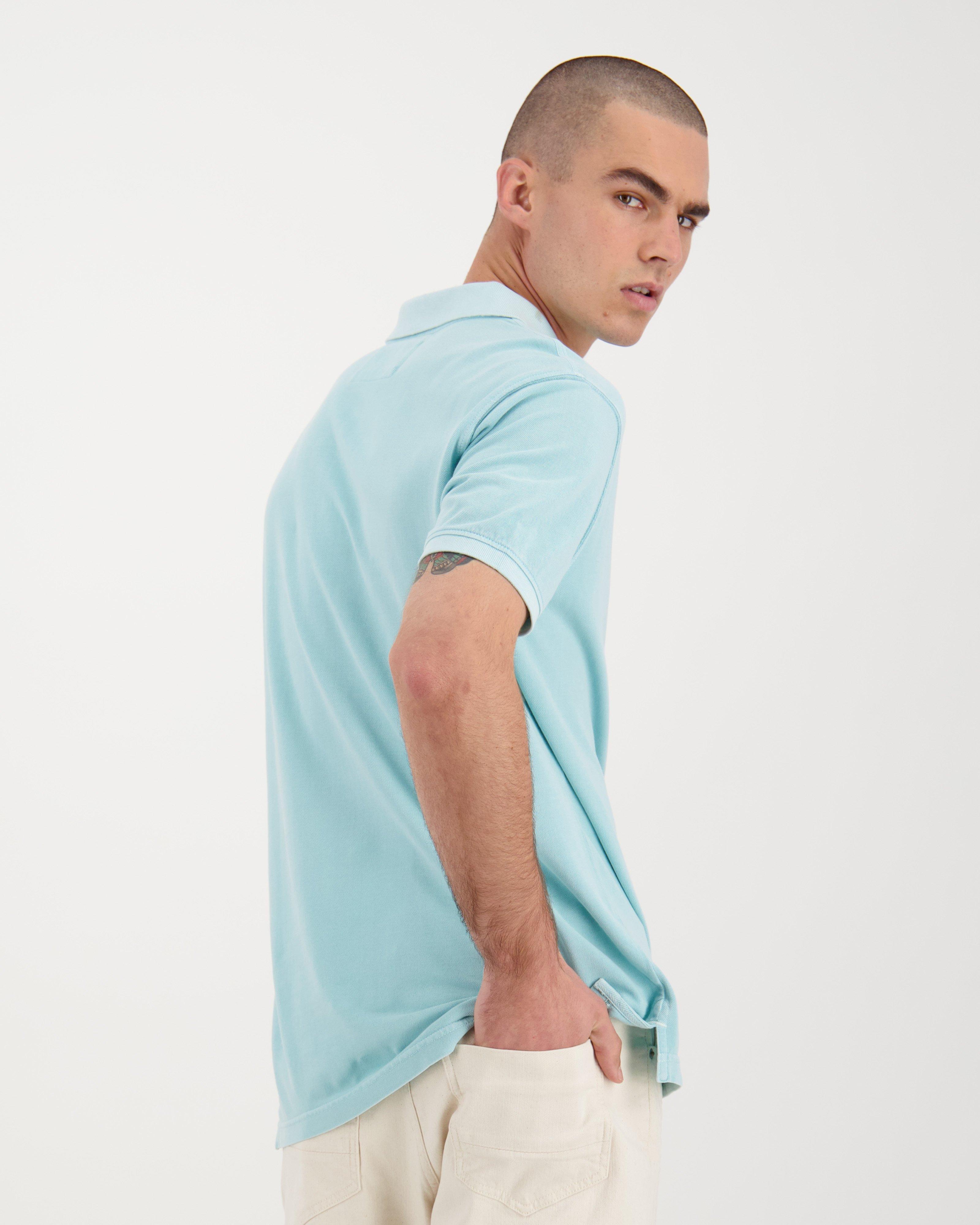 Men’s Allan Standard Fit Golfer Shirt  -  Aqua