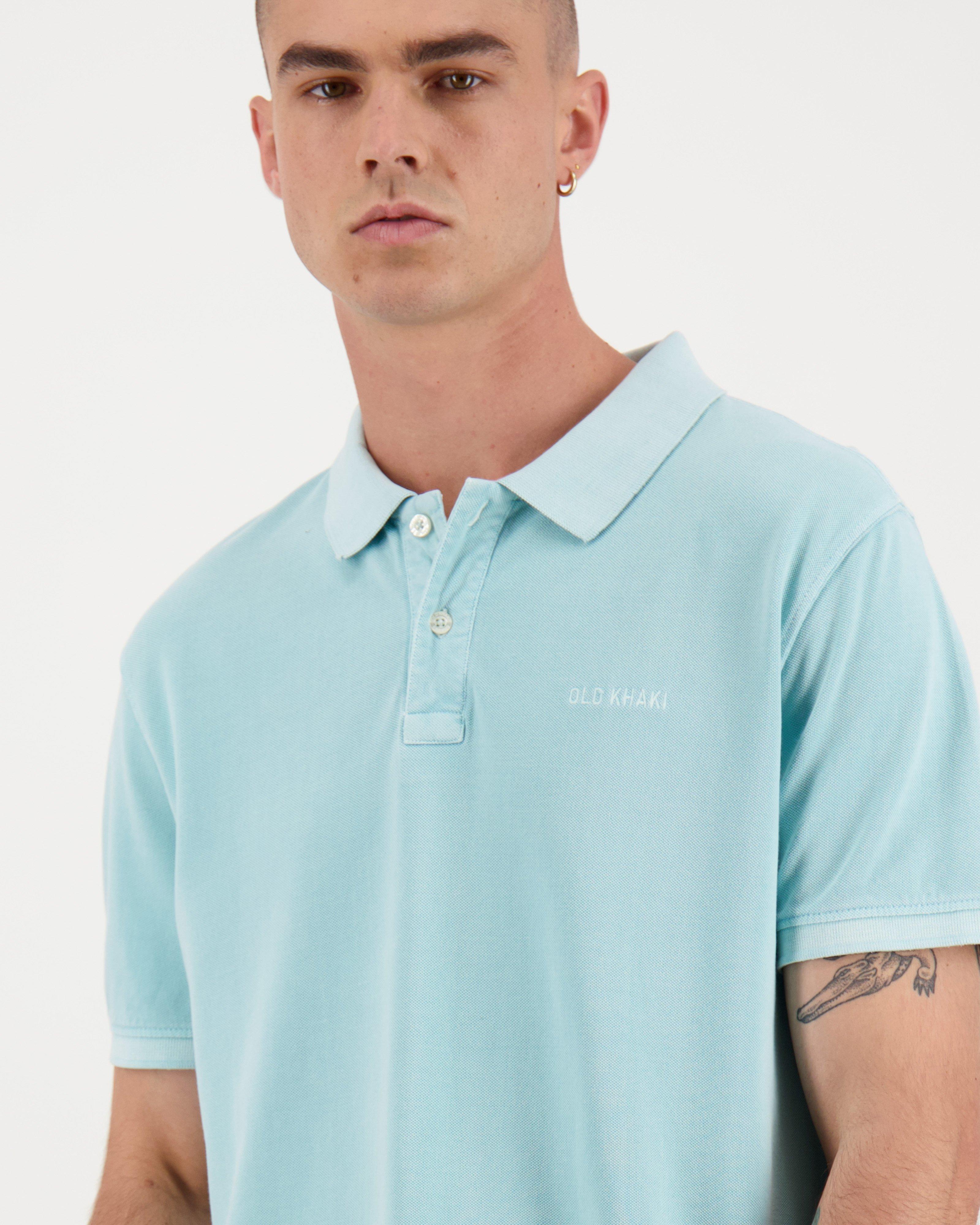 Men’s Allan Standard Fit Golfer Shirt  -  Aqua