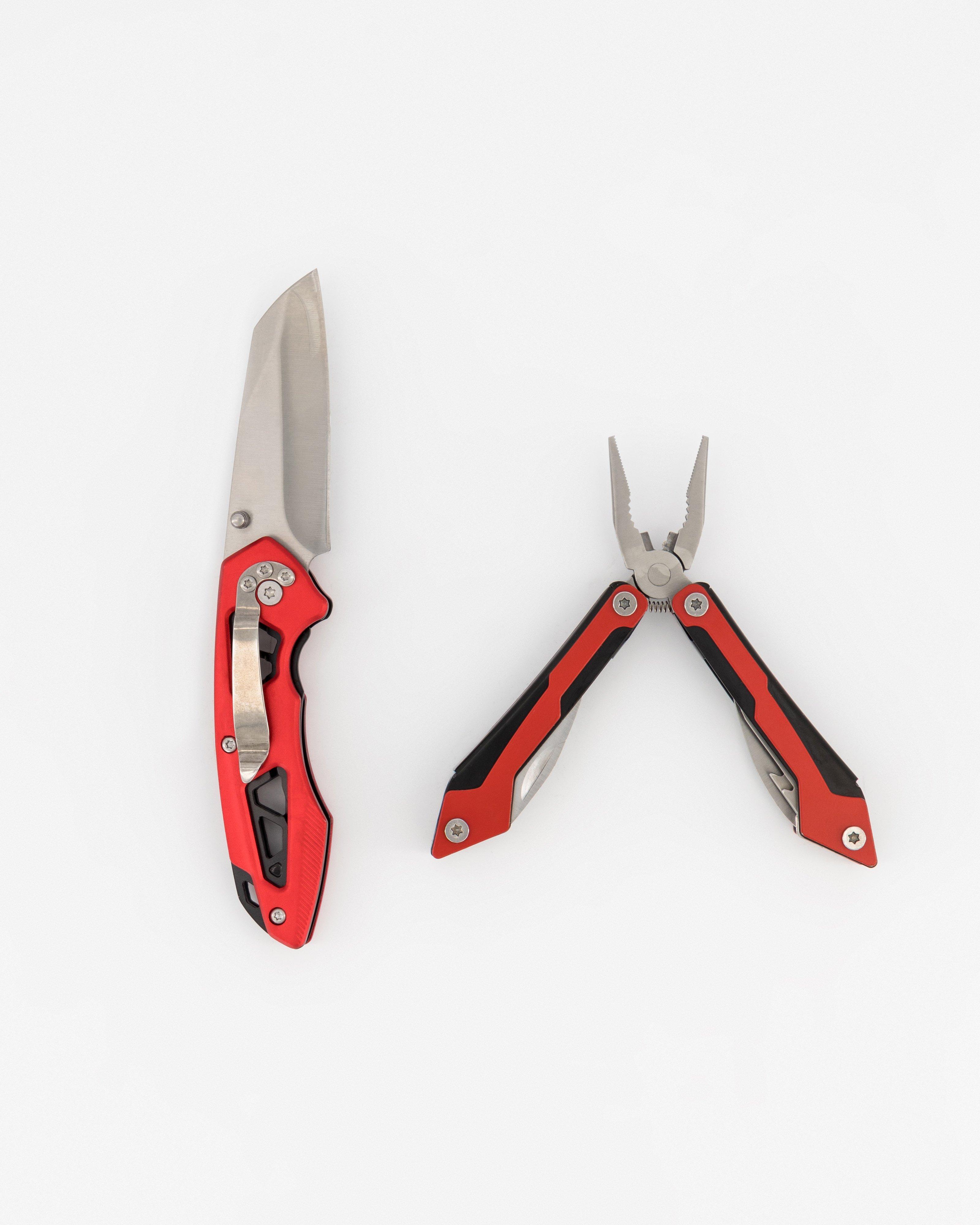 Cape Union Multi-Tool and Folding Knife Combo -  Red