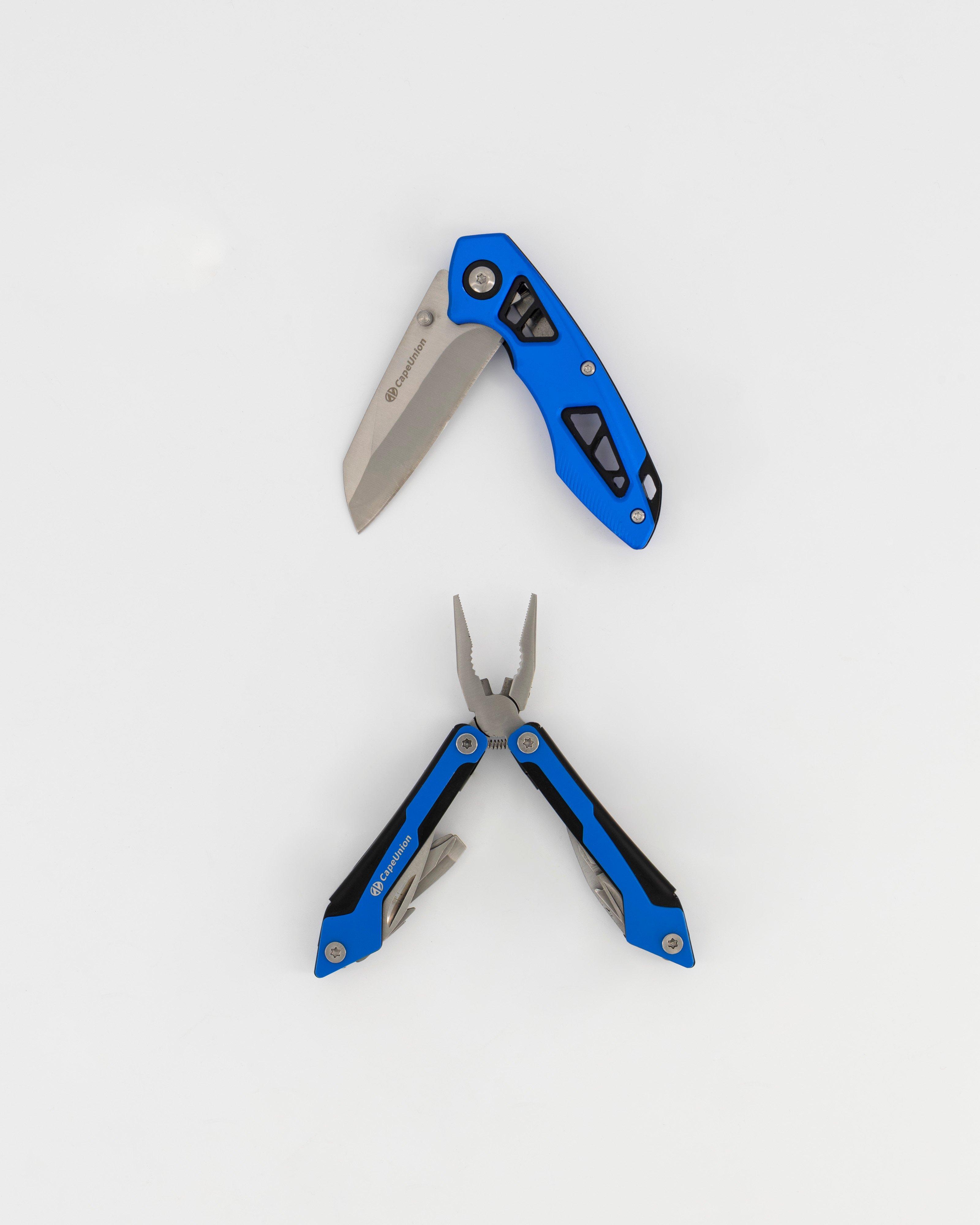 Cape Union Multi-Tool and Folding Knife Combo -  Blue