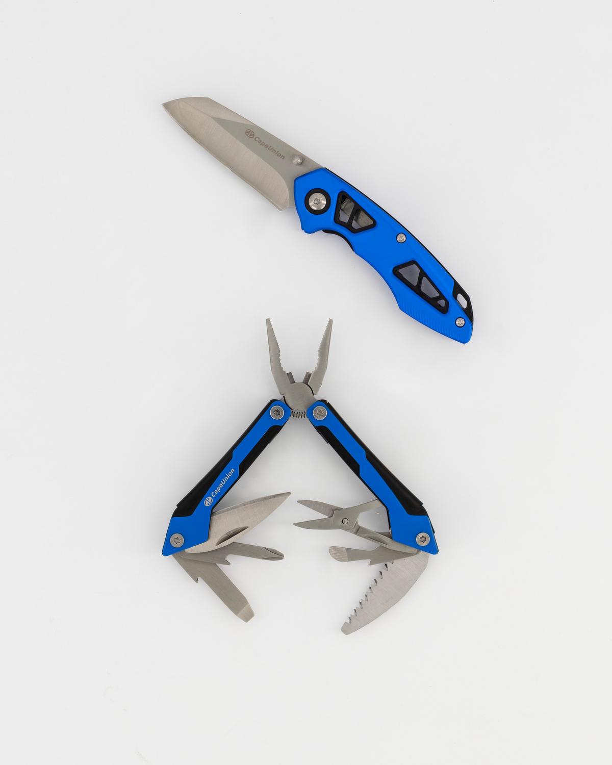 Cape Union Multi-Tool and Folding Knife Combo -  Blue