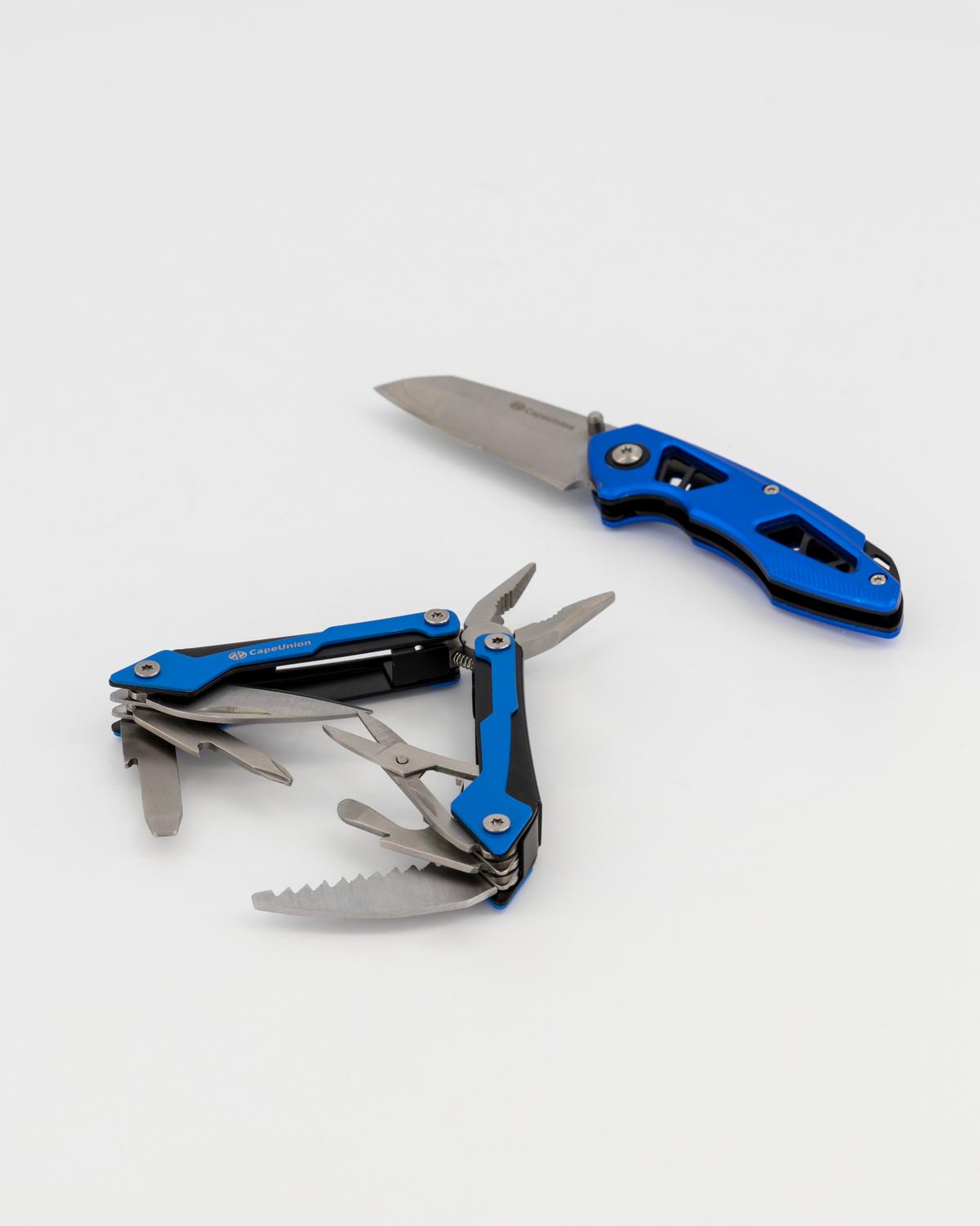 Cape Union Multi-Tool and Folding Knife Combo -  Blue