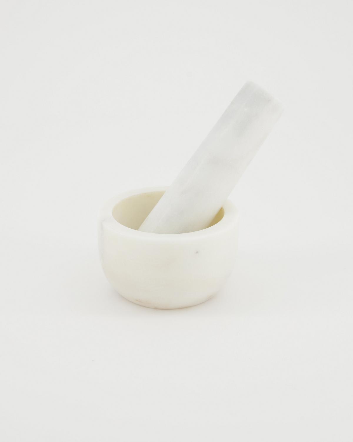 Marble Pestle and Mortar -  Light Grey