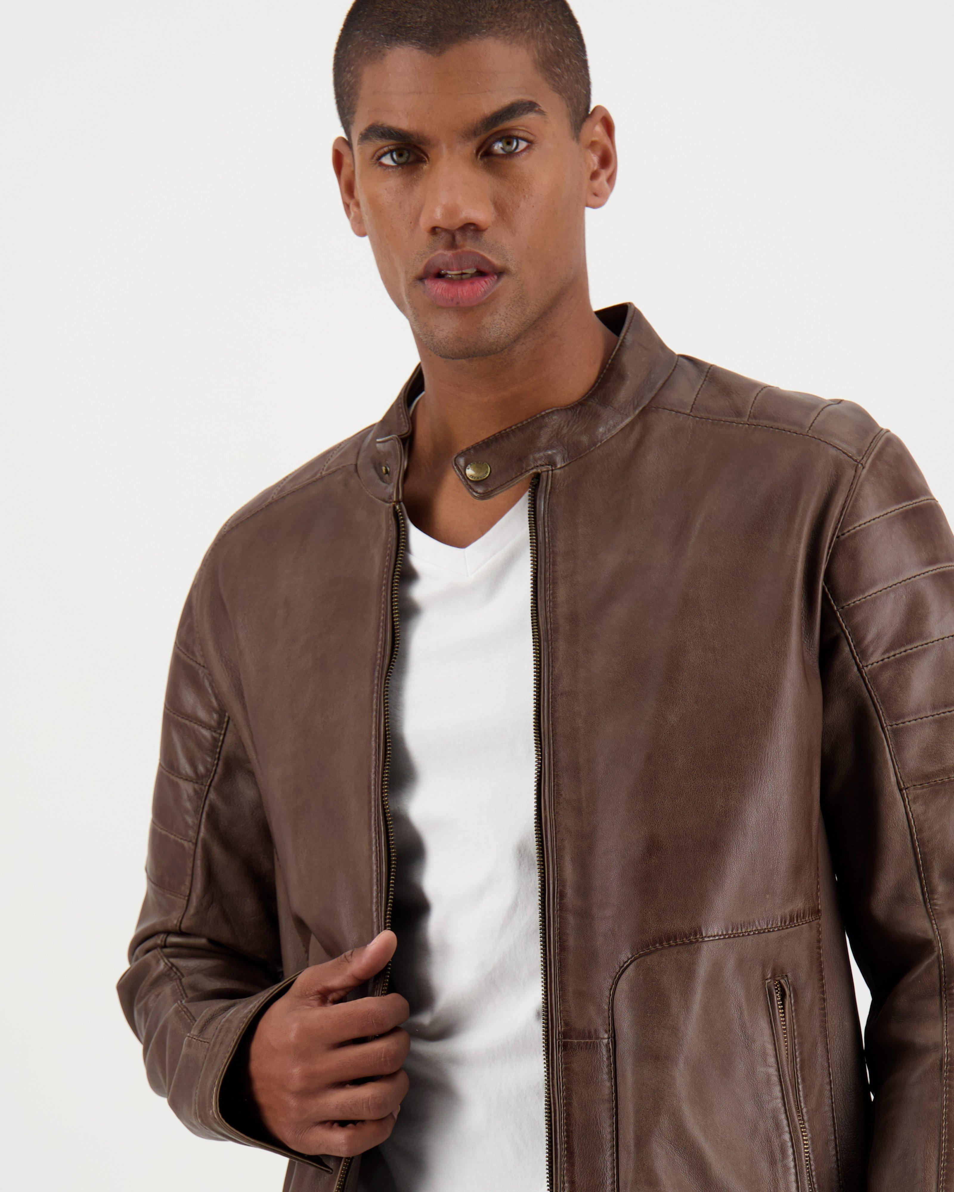 Leather hot sale jacket gents