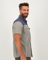 K-Way Elements Men’s Safari Heavyweight Short Sleeve Shirt -  grey