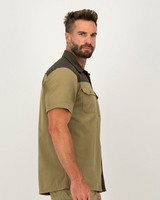 K-Way Men’s Elements Safari Heavyweight Short Sleeve Shirt -  khaki