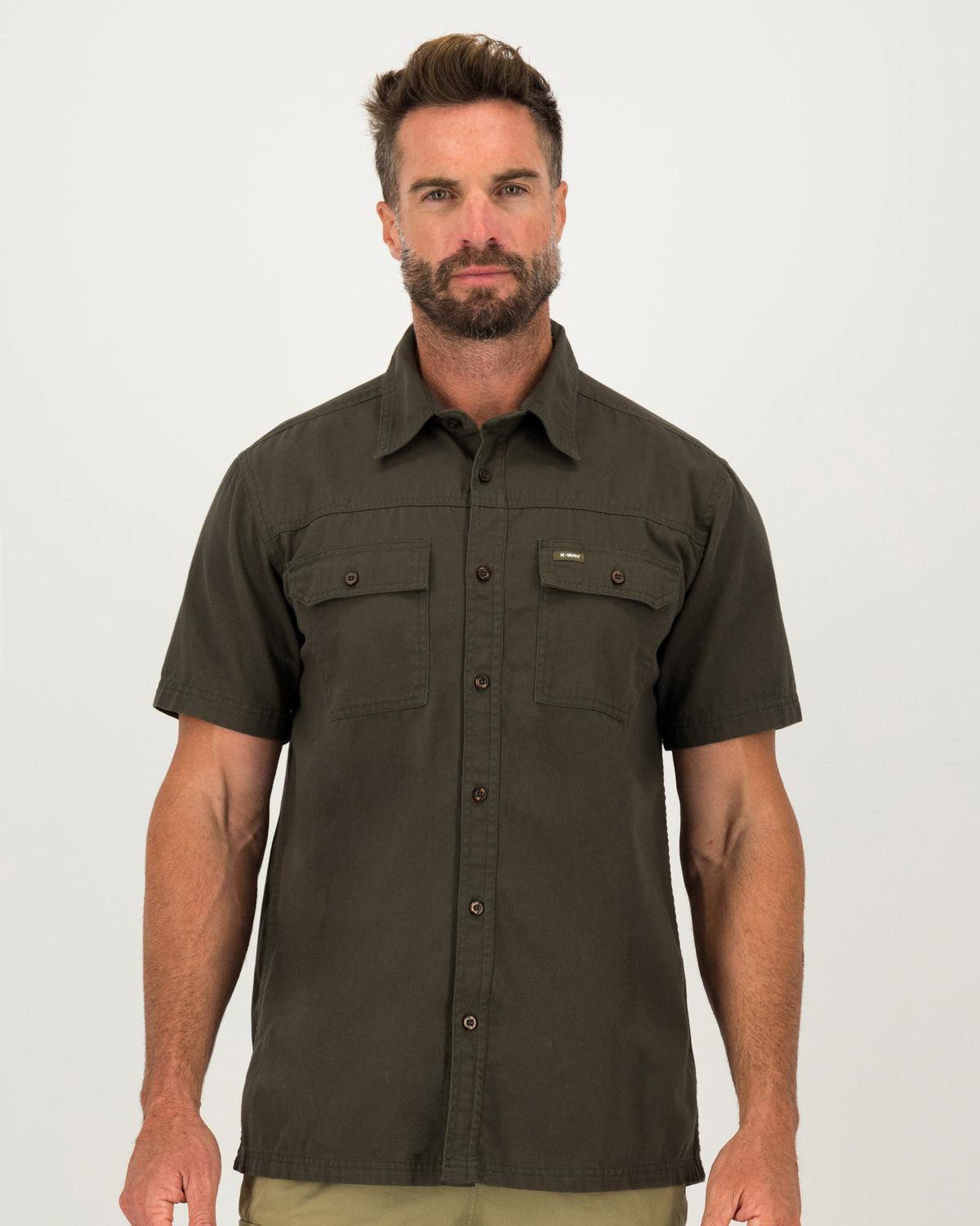 K-Way Elements Men's Safari Heavyweight Shirt -  Dark Olive