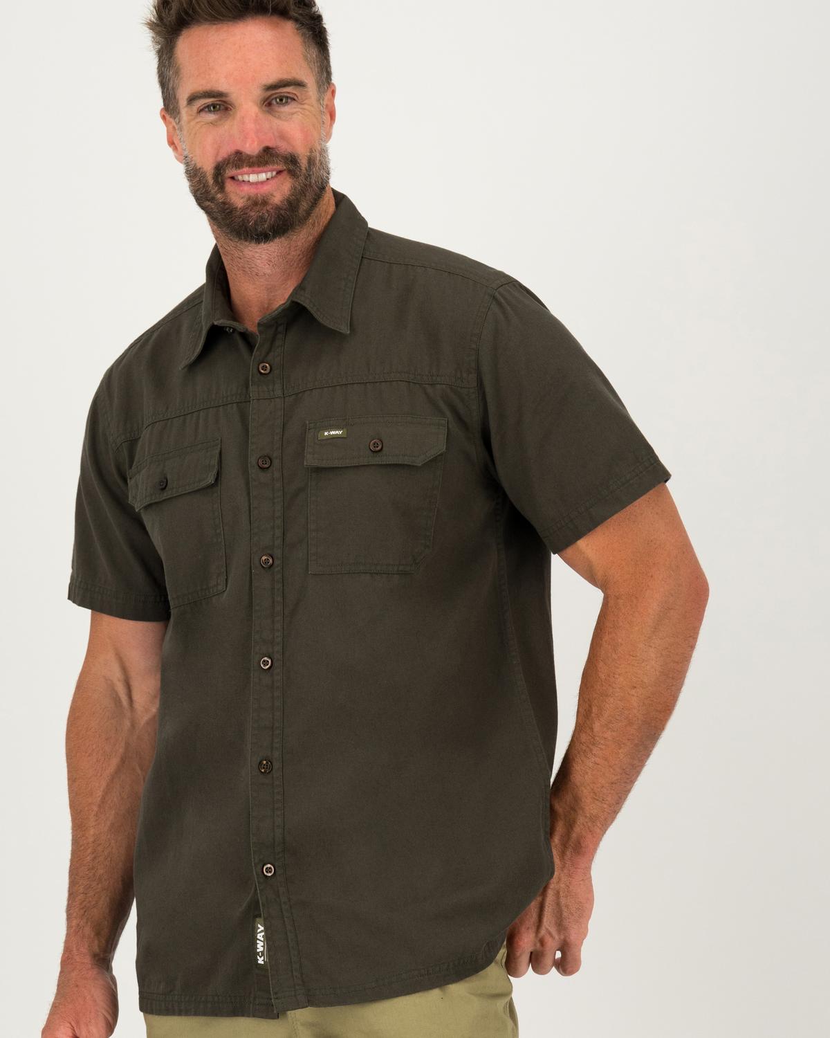 K-Way Elements Men's Safari Heavyweight Shirt -  Dark Olive