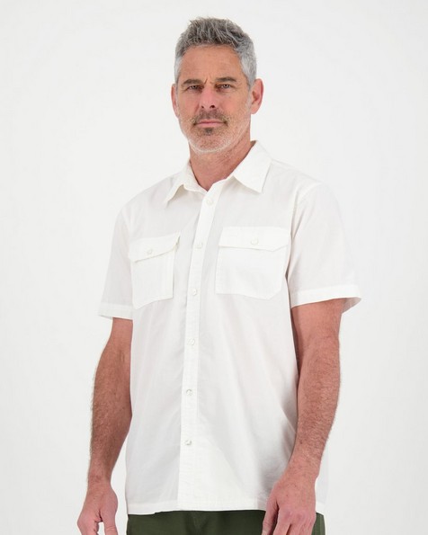 K-Way Elements Men’s Safari Lightweight Short Sleeve Shirt -  white