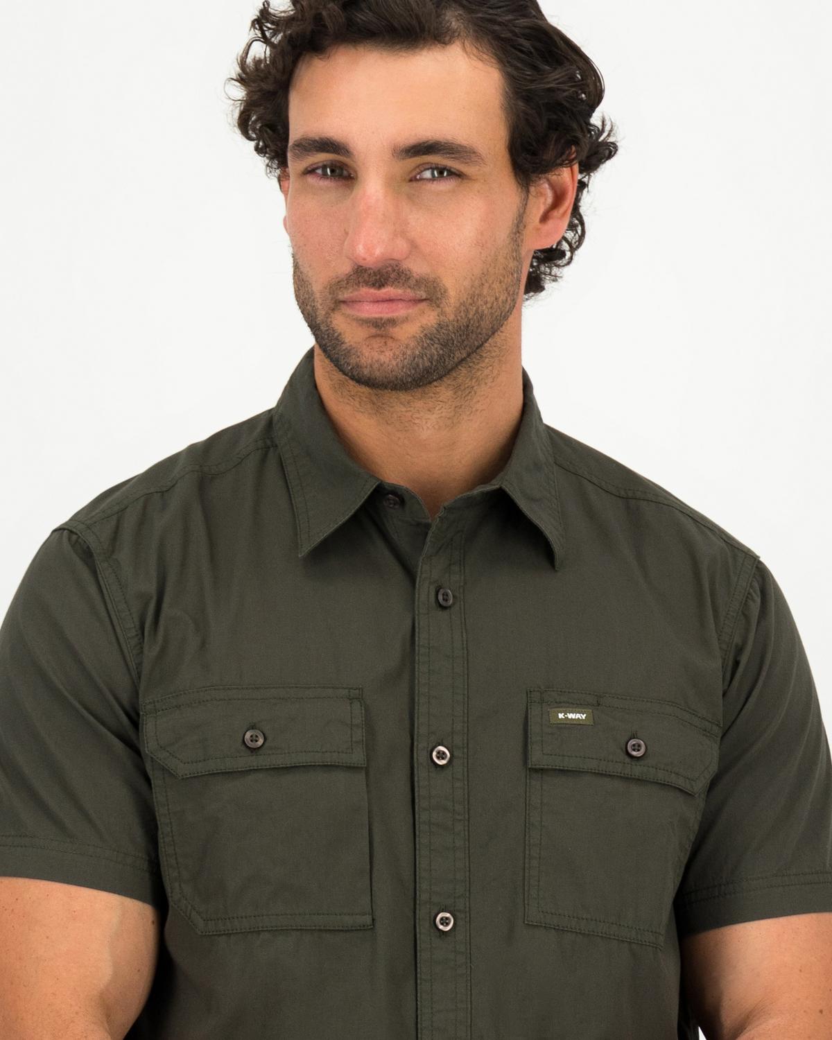 K-Way Elements Men's Safari Lightweight Shirt -  Dark Olive
