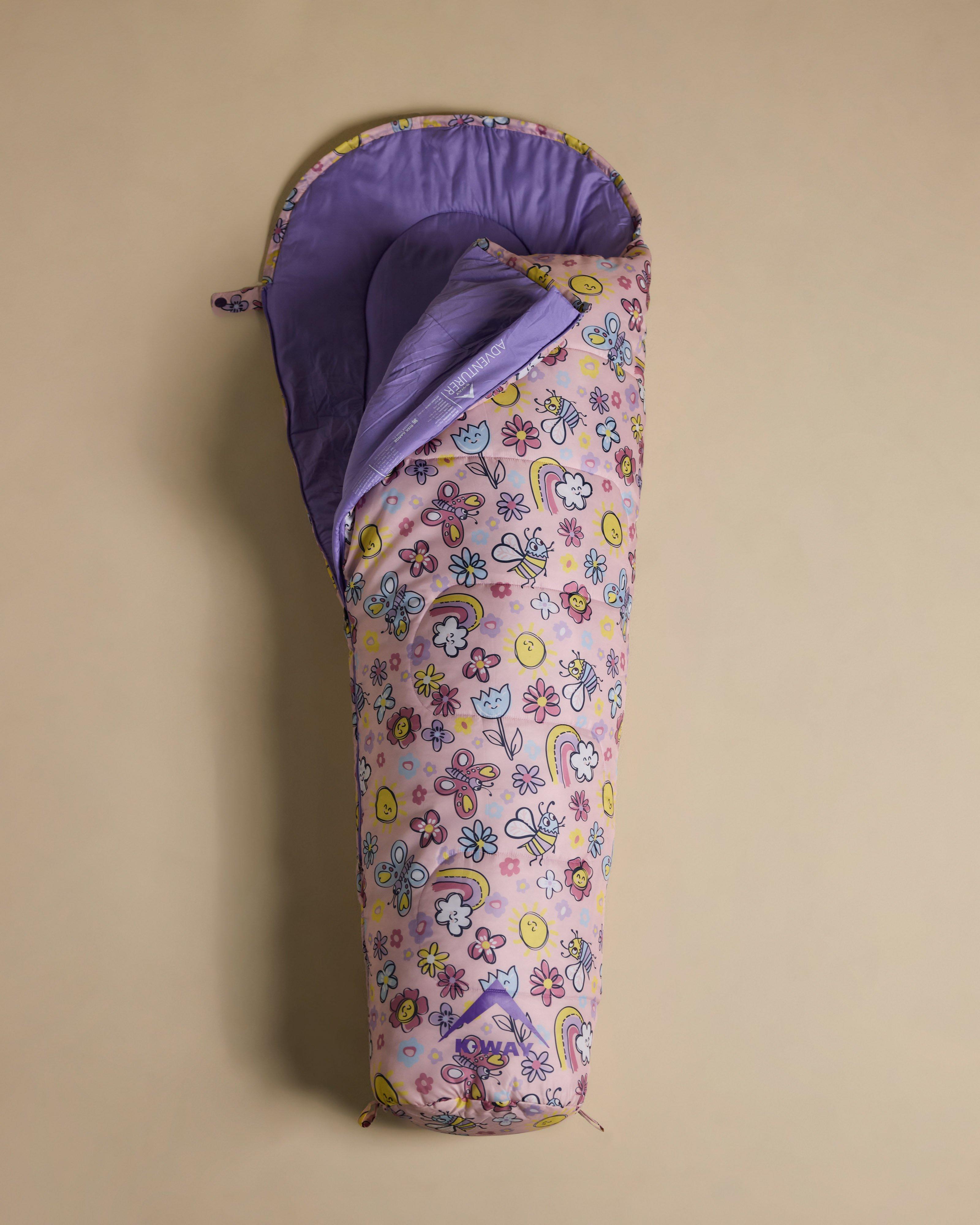 K-Way Kids Printed Adventurer Sleeping Bag -  Aqua