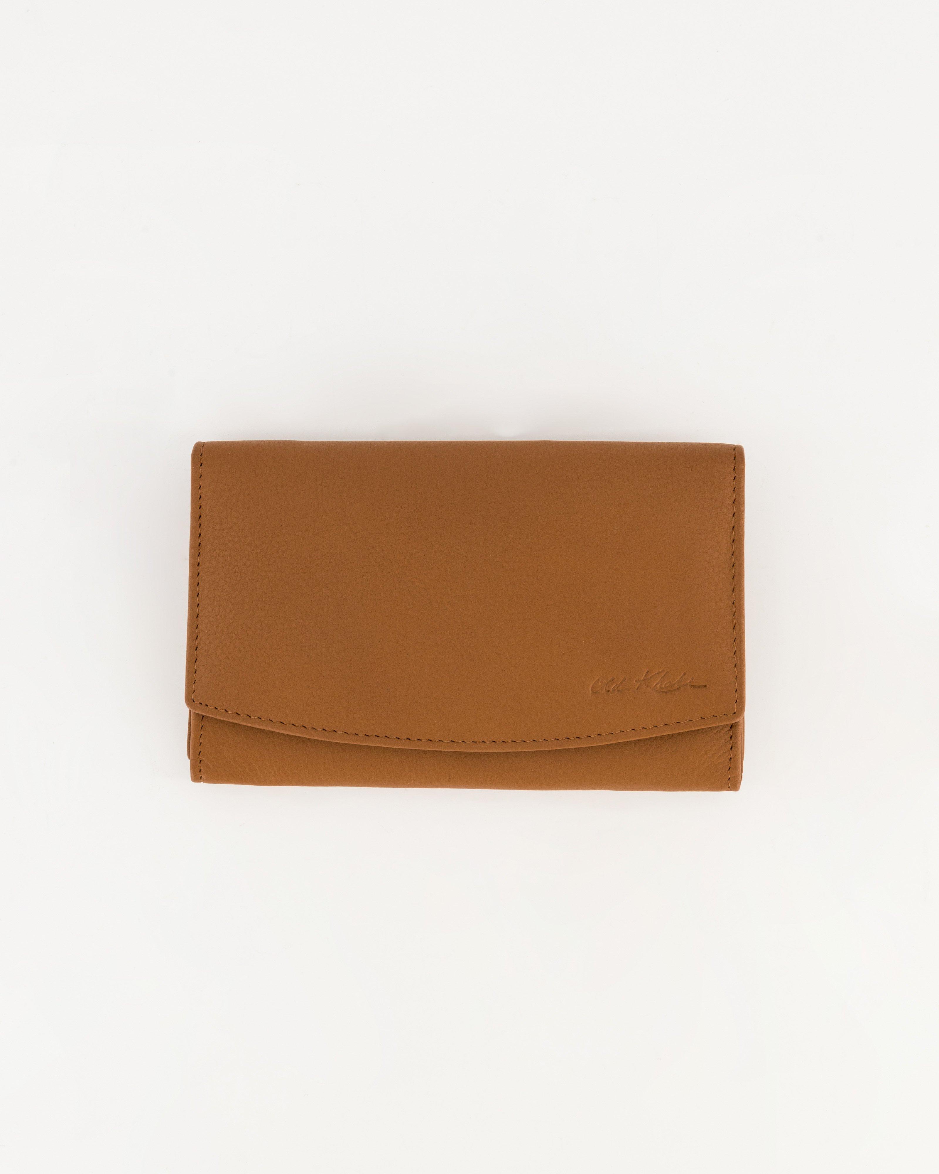 Zintle Fold-Over Leather Wallet -  Tan