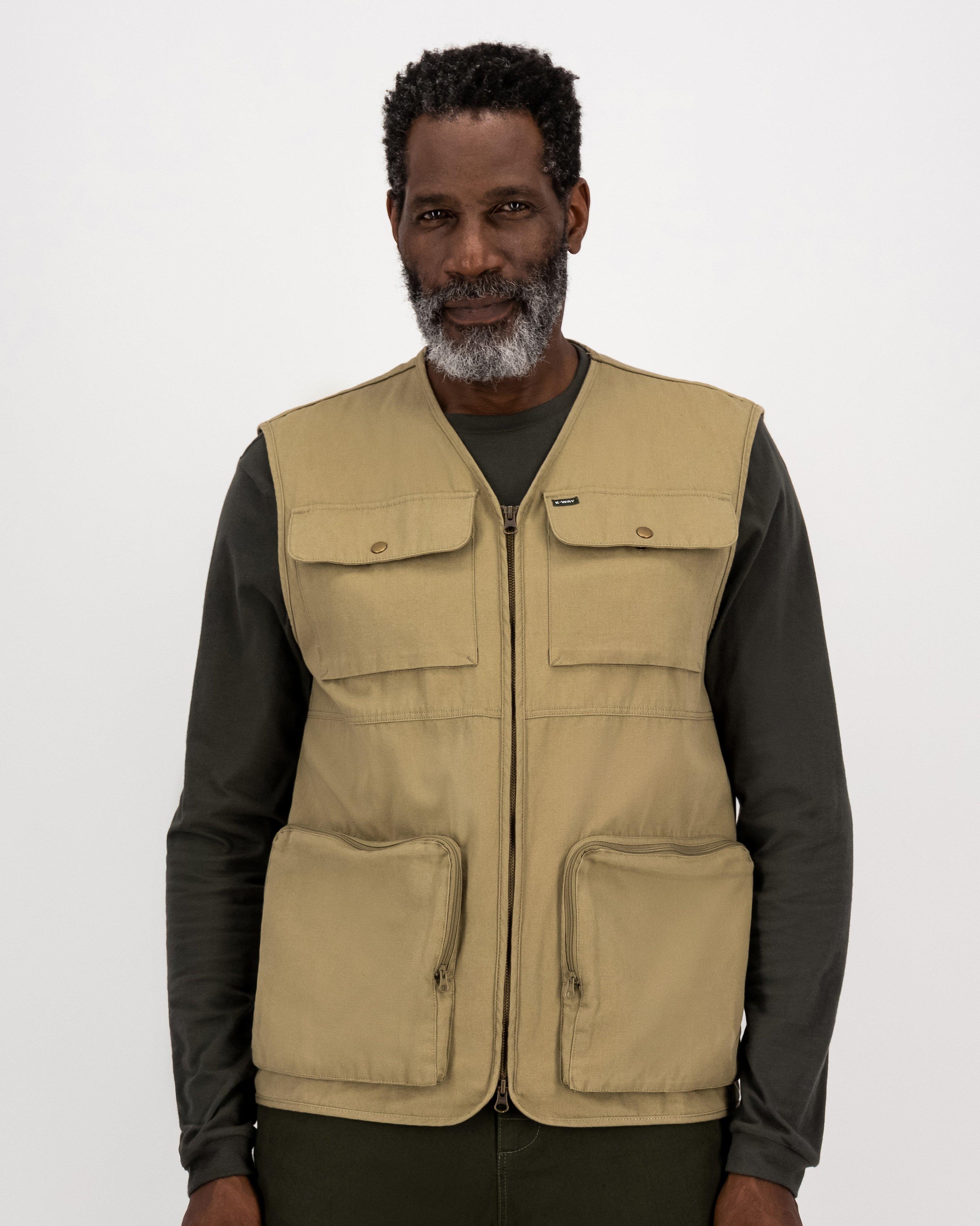 Khaki cargo fishing utility vest San Jose Mall