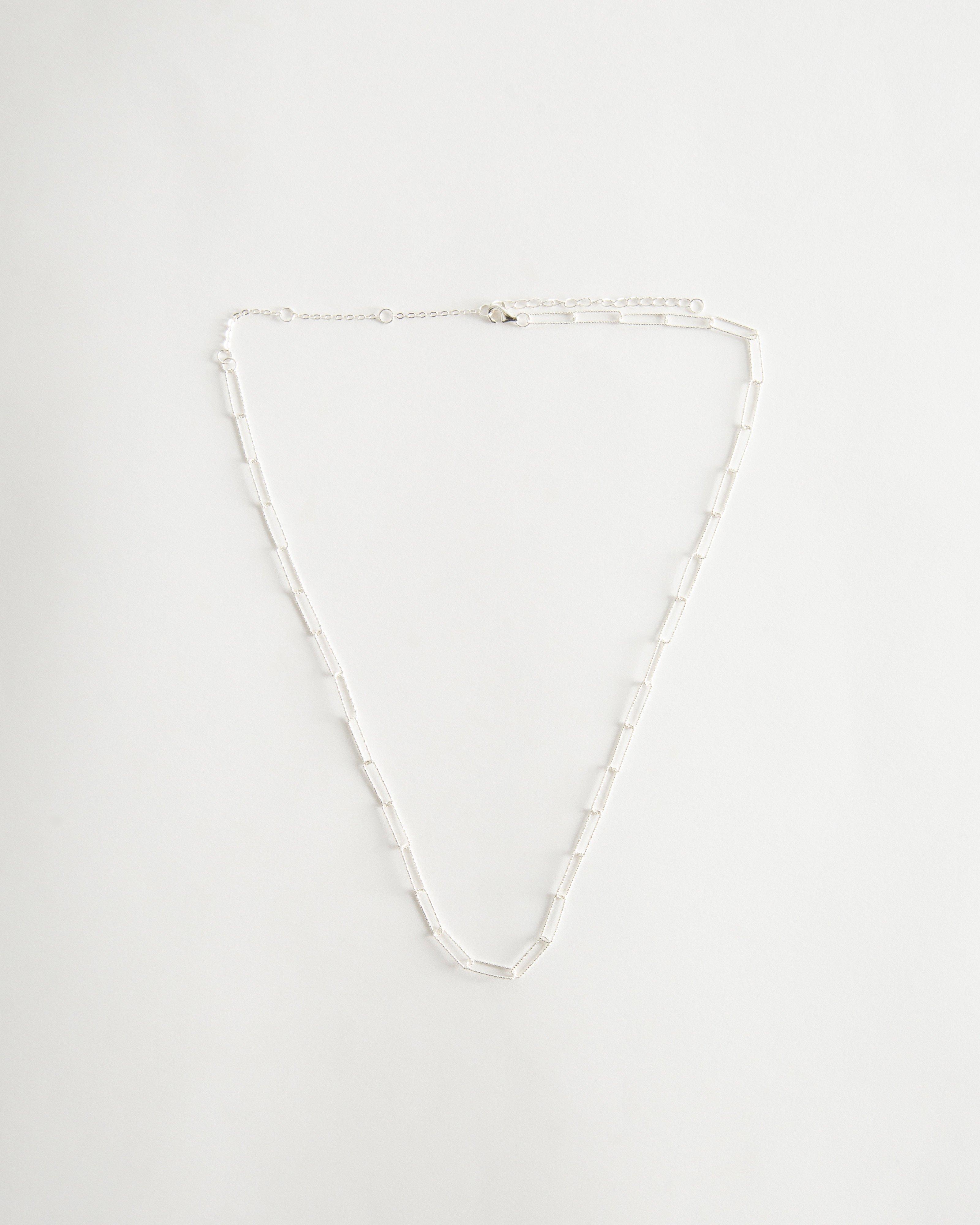 Chain Link Silver Necklace -  Silver
