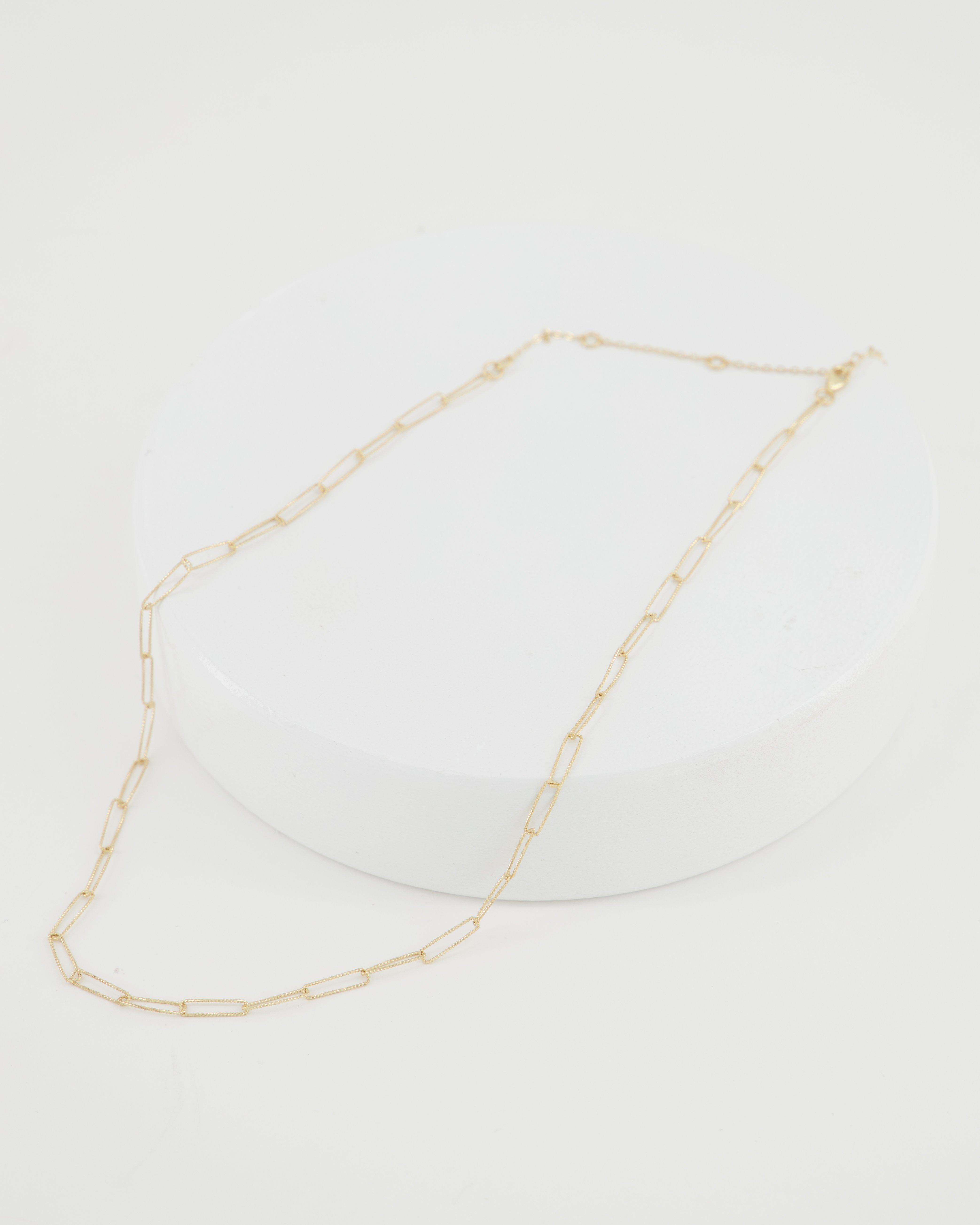 Chain Link Silver Necklace -  Gold