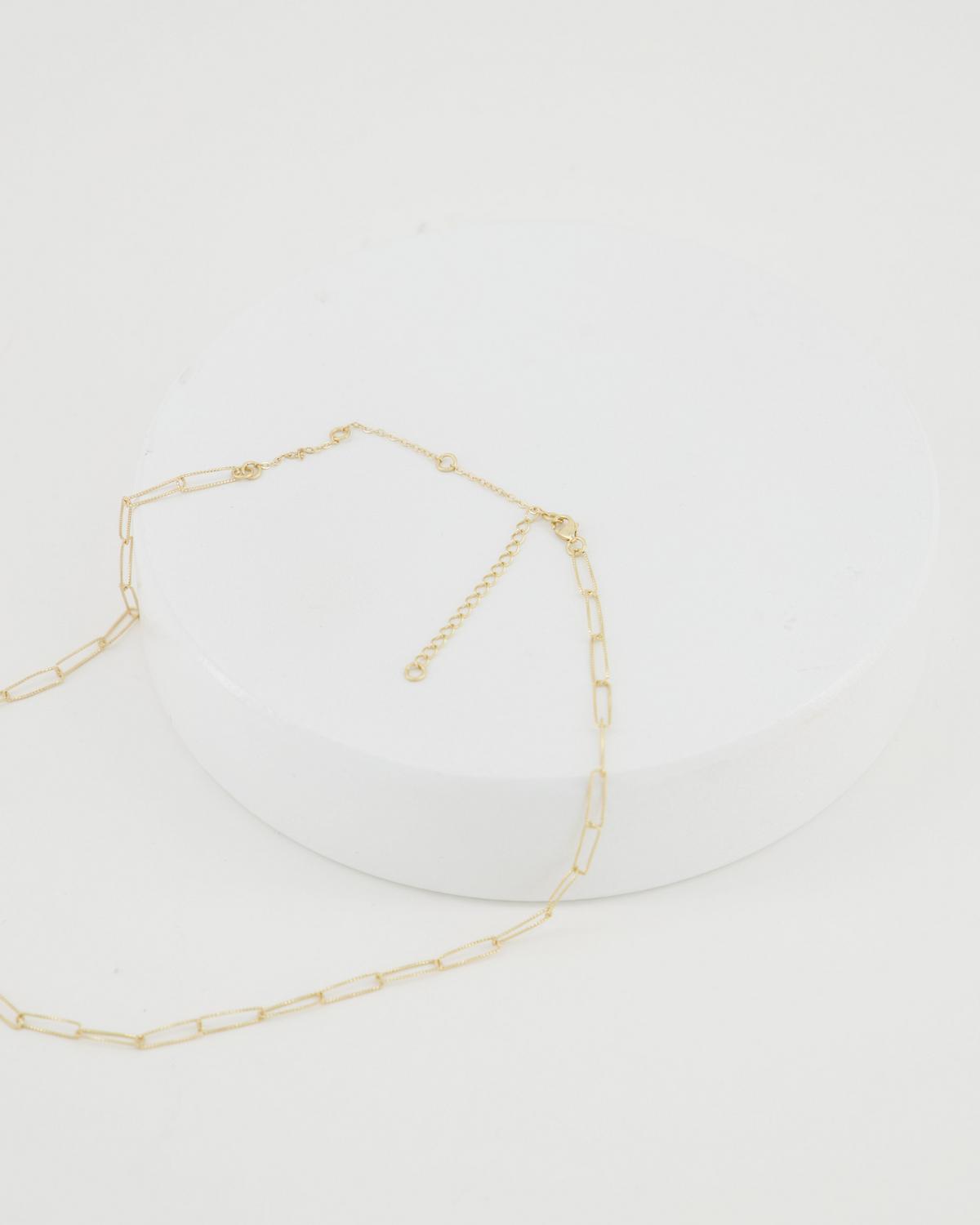 Chain Link Silver Necklace -  Gold