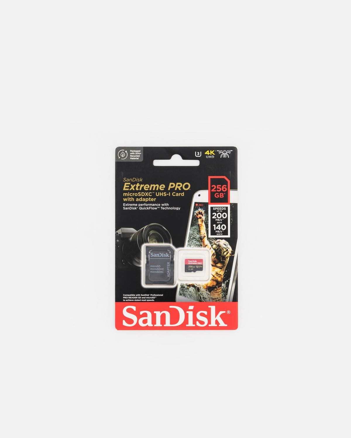 Sandisk Extreme Pro 256GB MicroSDXC Memory Card + SD Adaptor -  No Colour