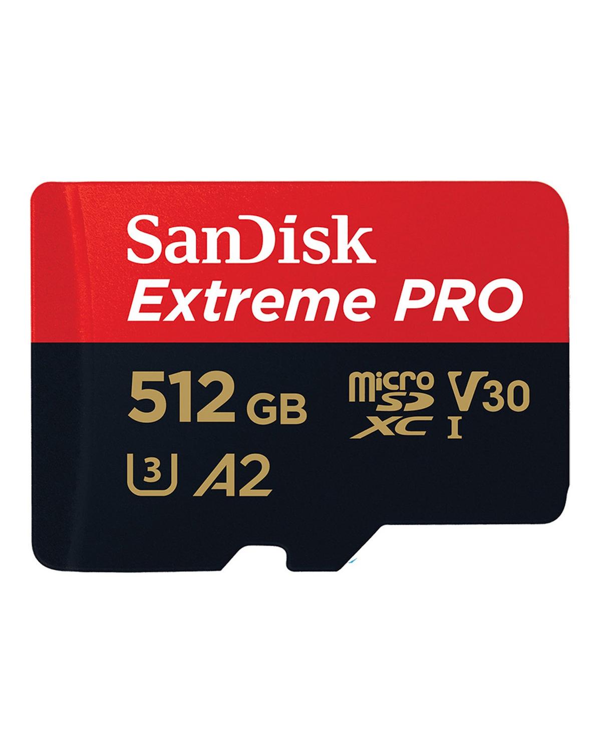 Sandisk Extreme Pro 512GB MicroSDXC Memory Card + SD Adaptor -  No Colour