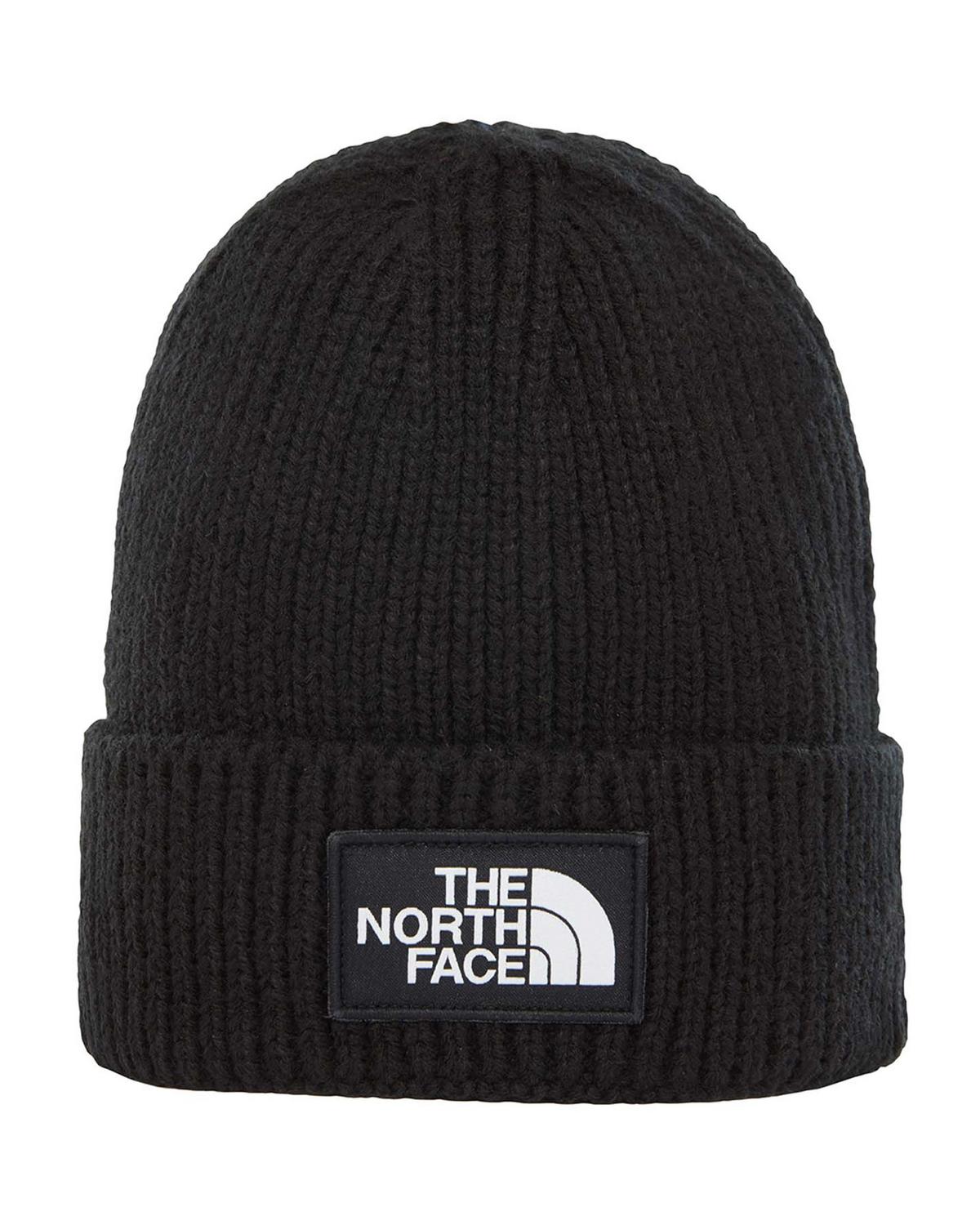 The North Face TNF Logo Box Cuffed Beanie -  Black