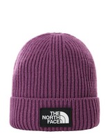 The North Face TNF Logo Box Cuffed Beanie -  purple
