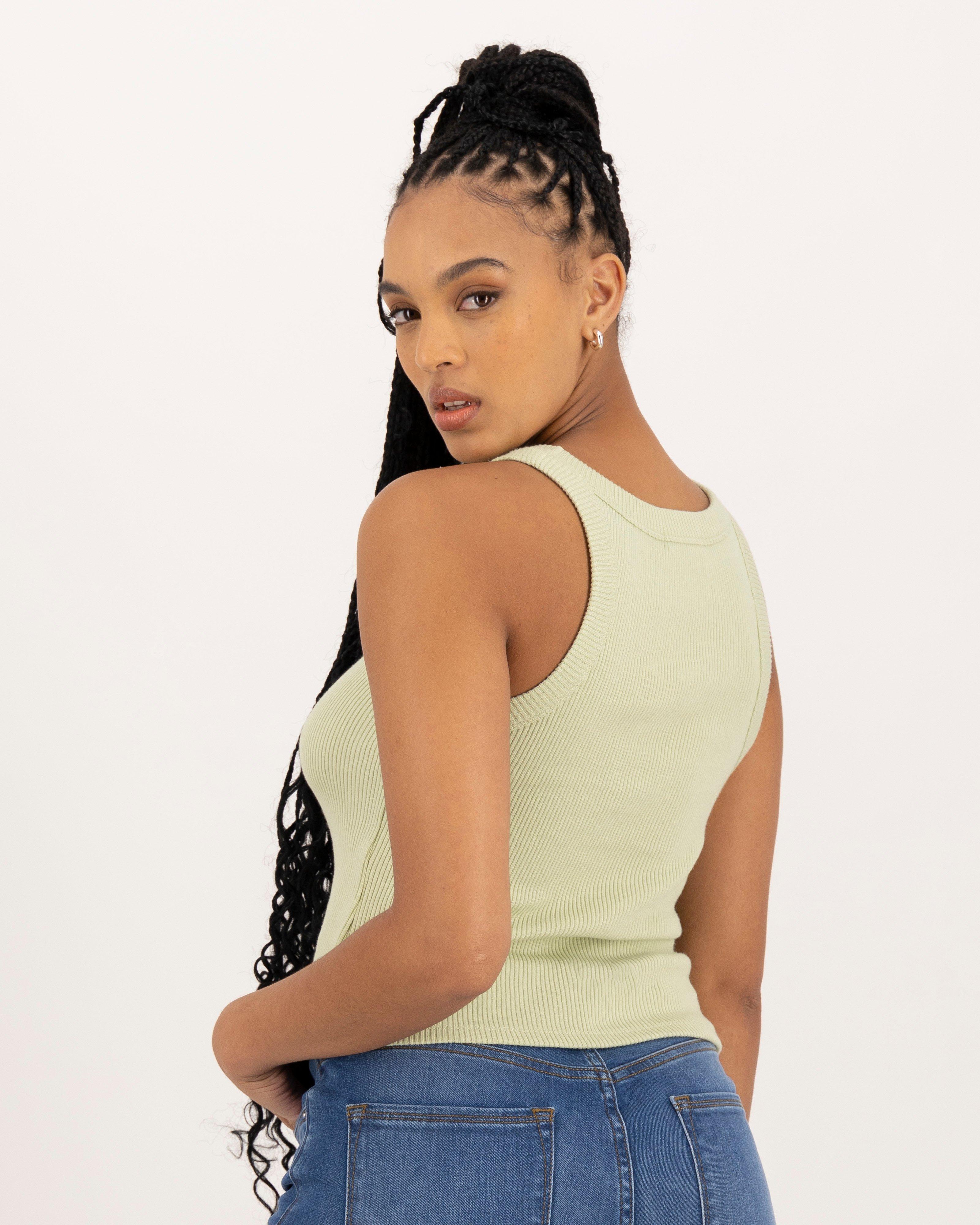 Women’s Evella Ribbed Cami -  Green