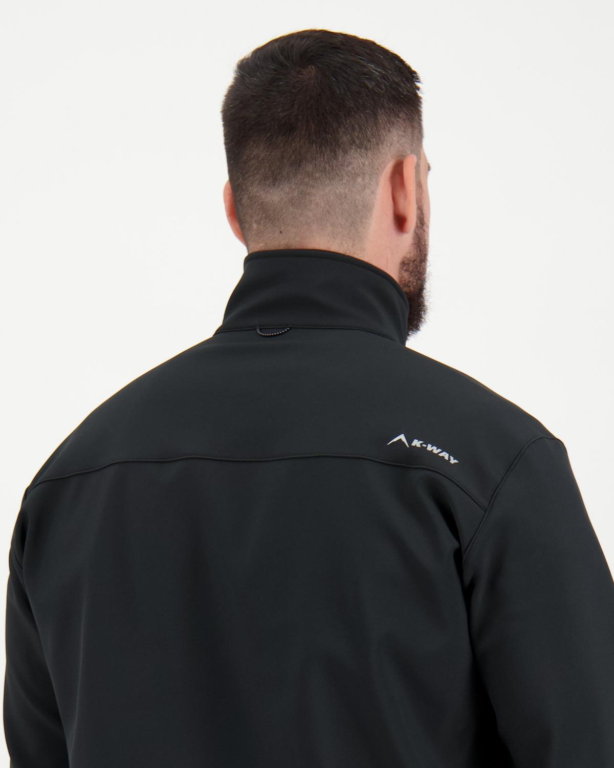 K-Way Men's Felixx Eco Softshell Jacket Extended Sizes -  Black