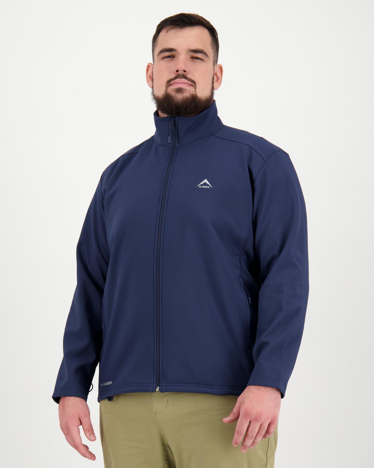 K-Way Men's Felixx Eco Softshell Jacket Extended Sizes -  Navy