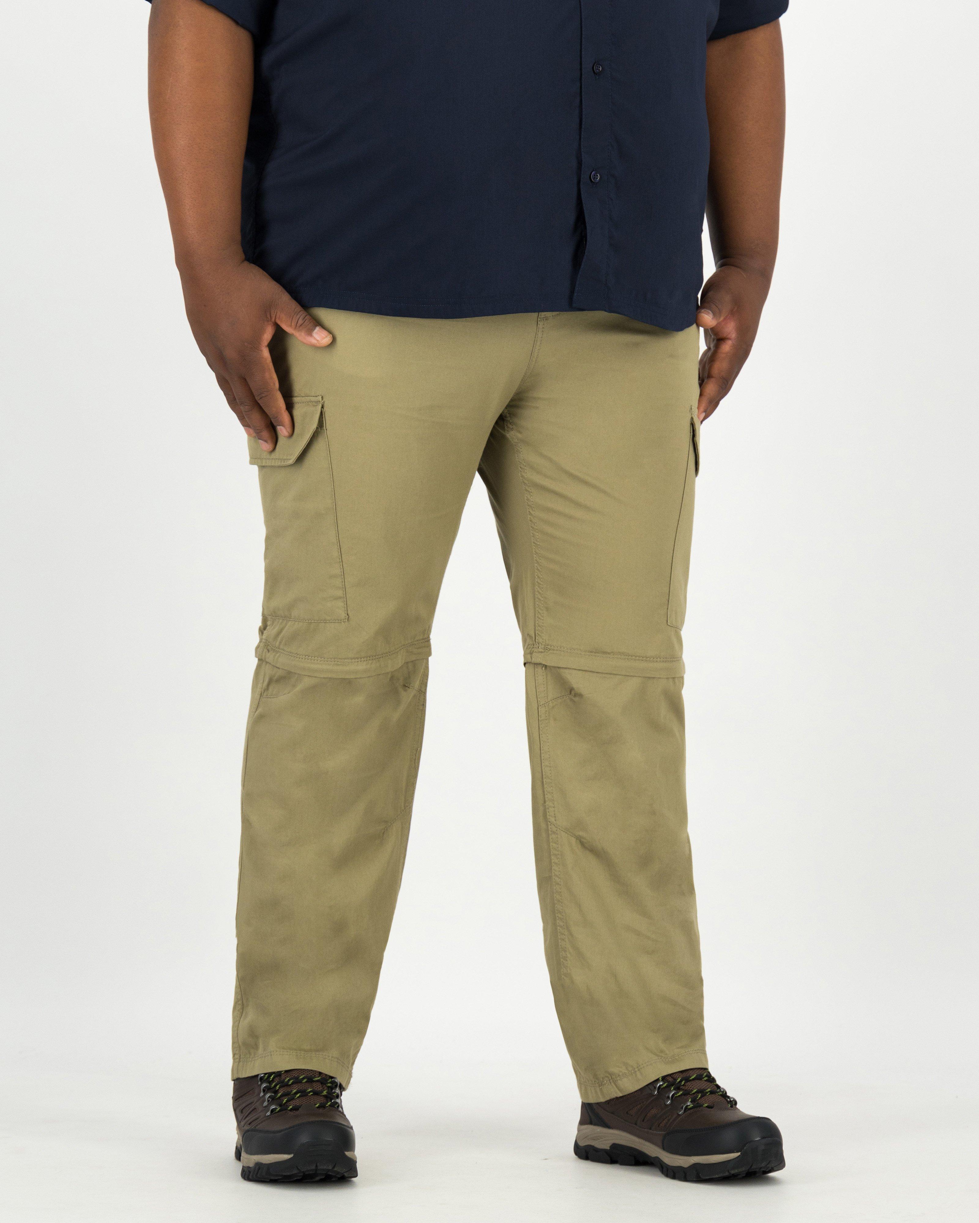 K-Way Elements Men's Safari Zip-off Pants Extended Sizes -  Khaki