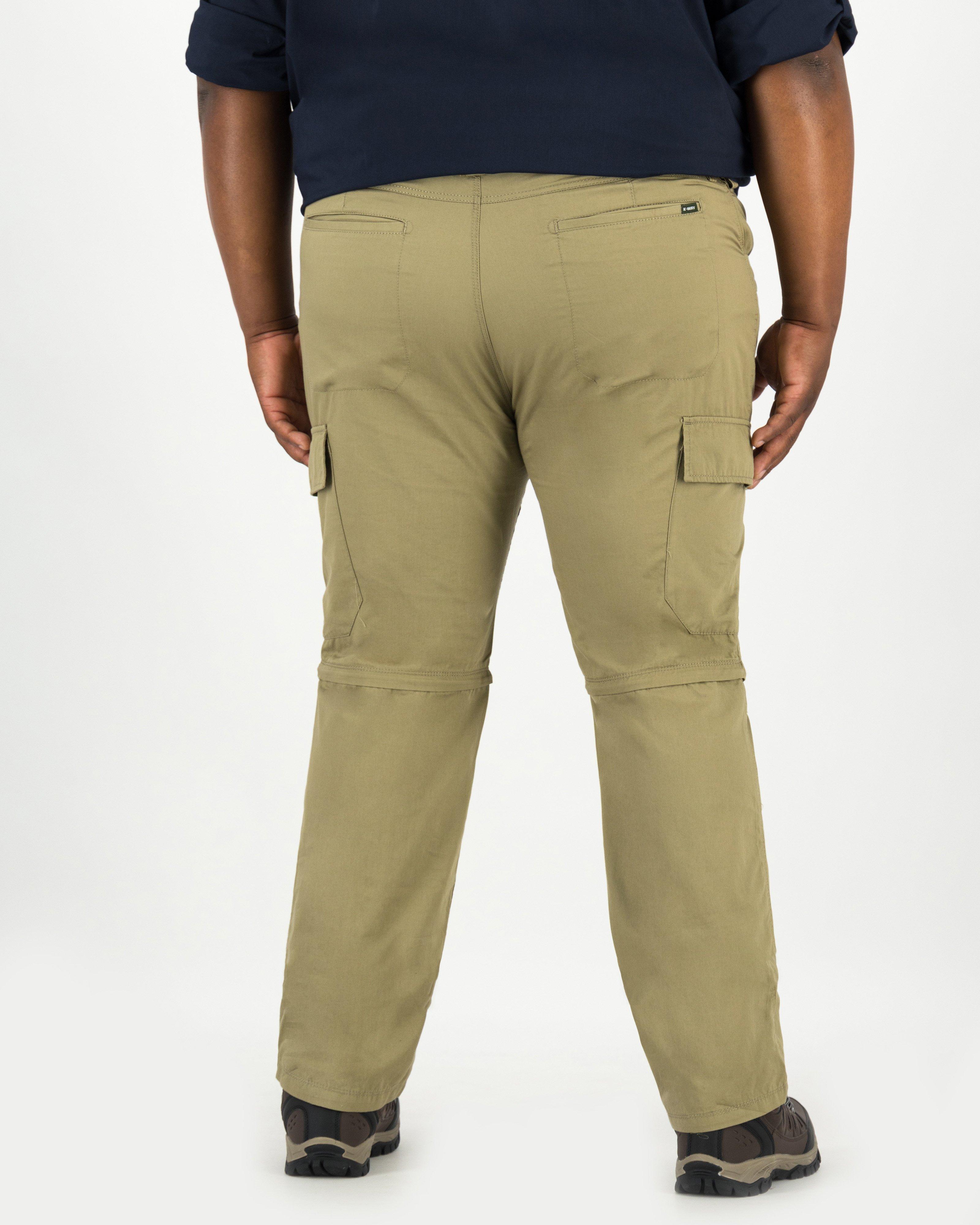 K-Way Elements Men's Safari Zip-off Pants Extended Sizes -  Khaki