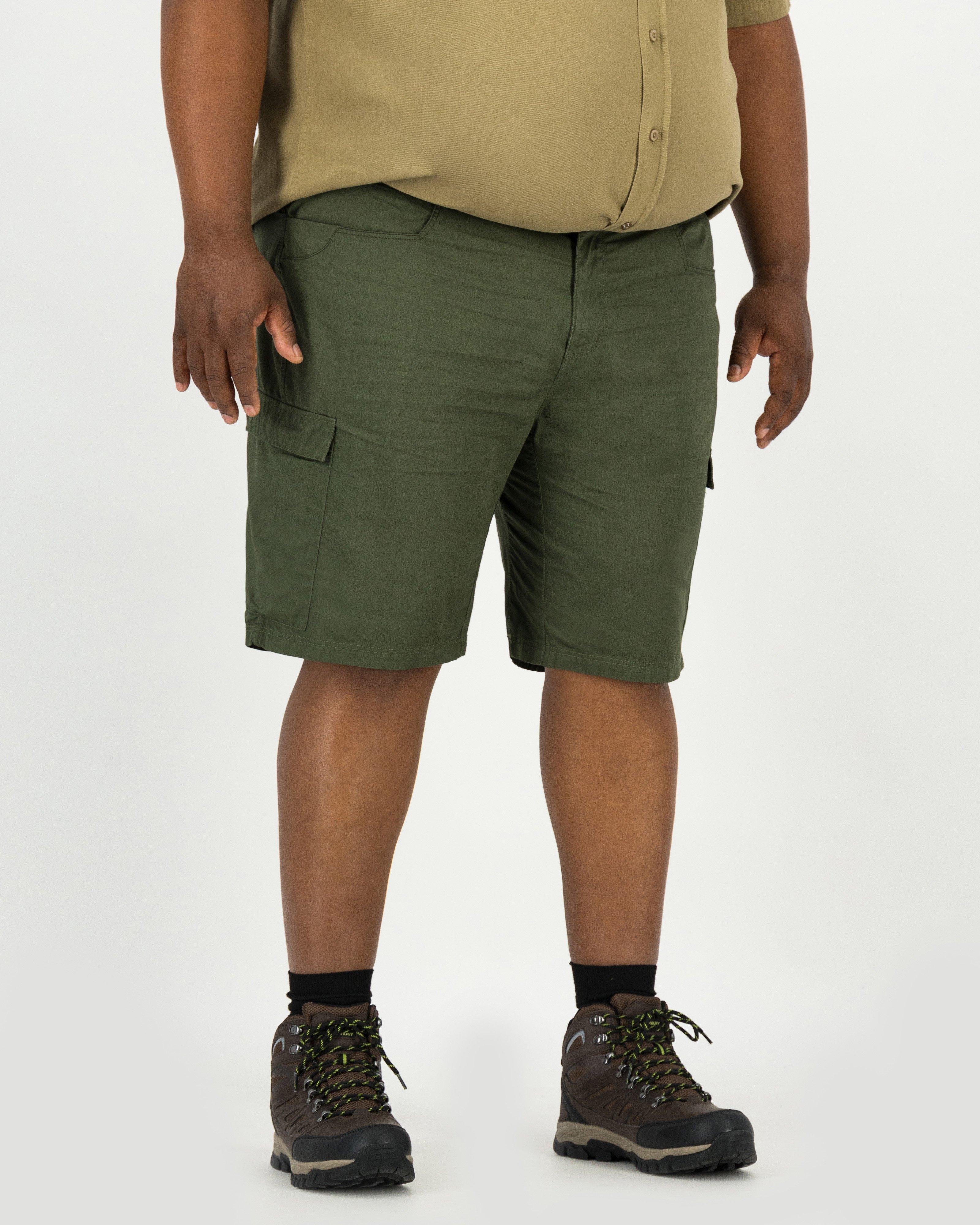 K-Way Elements Men’s Safari Cargo Shorts Extended Size -  Dark Olive