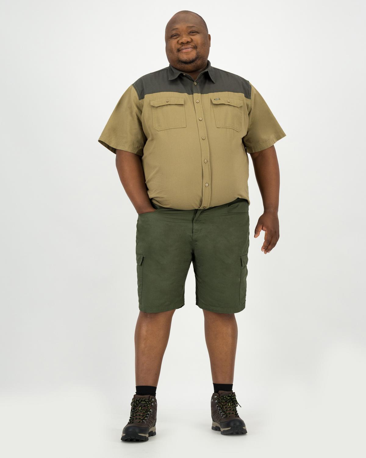 K-Way Elements Men’s Safari Cargo Shorts Extended Size  -  Dark Olive