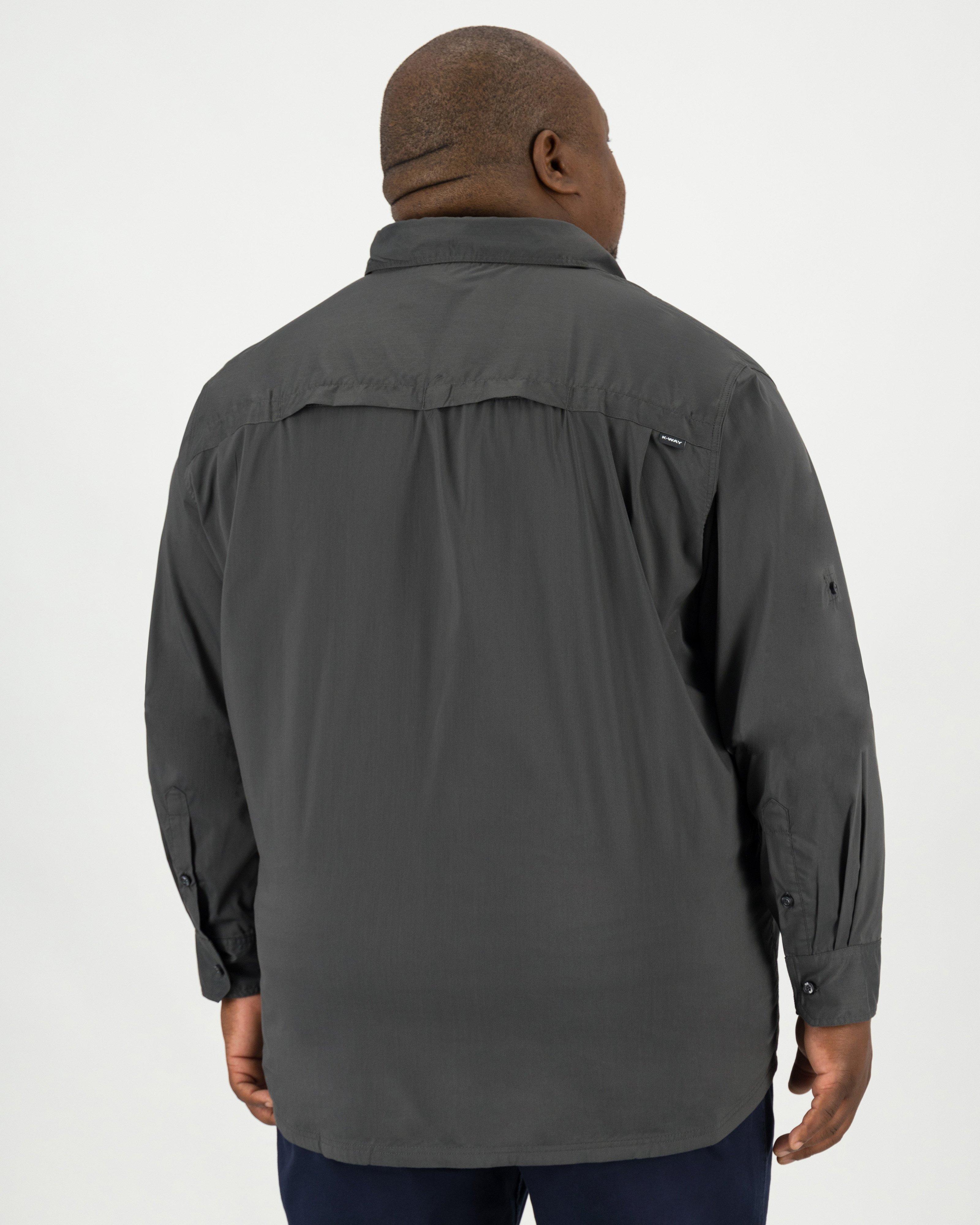 K-Way Elements Men's Extended Sizes Travel Long Sleeve Shirt -  Graphite