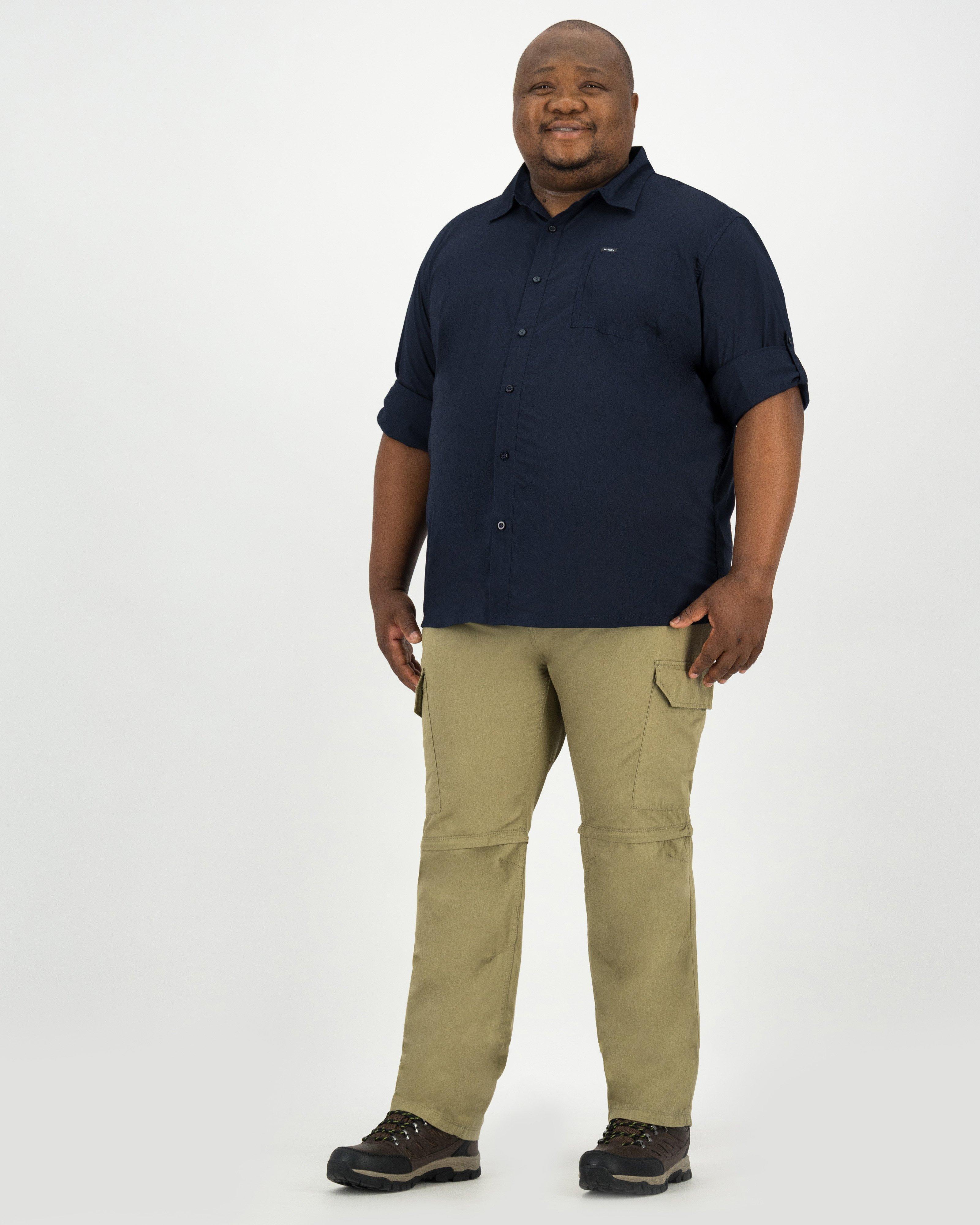 K-Way Elements Men's Extended Sizes Travel Long Sleeve Shirt -  Navy