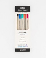 Ecovessel 4-pack Stainless Steel straw Set -  assorted
