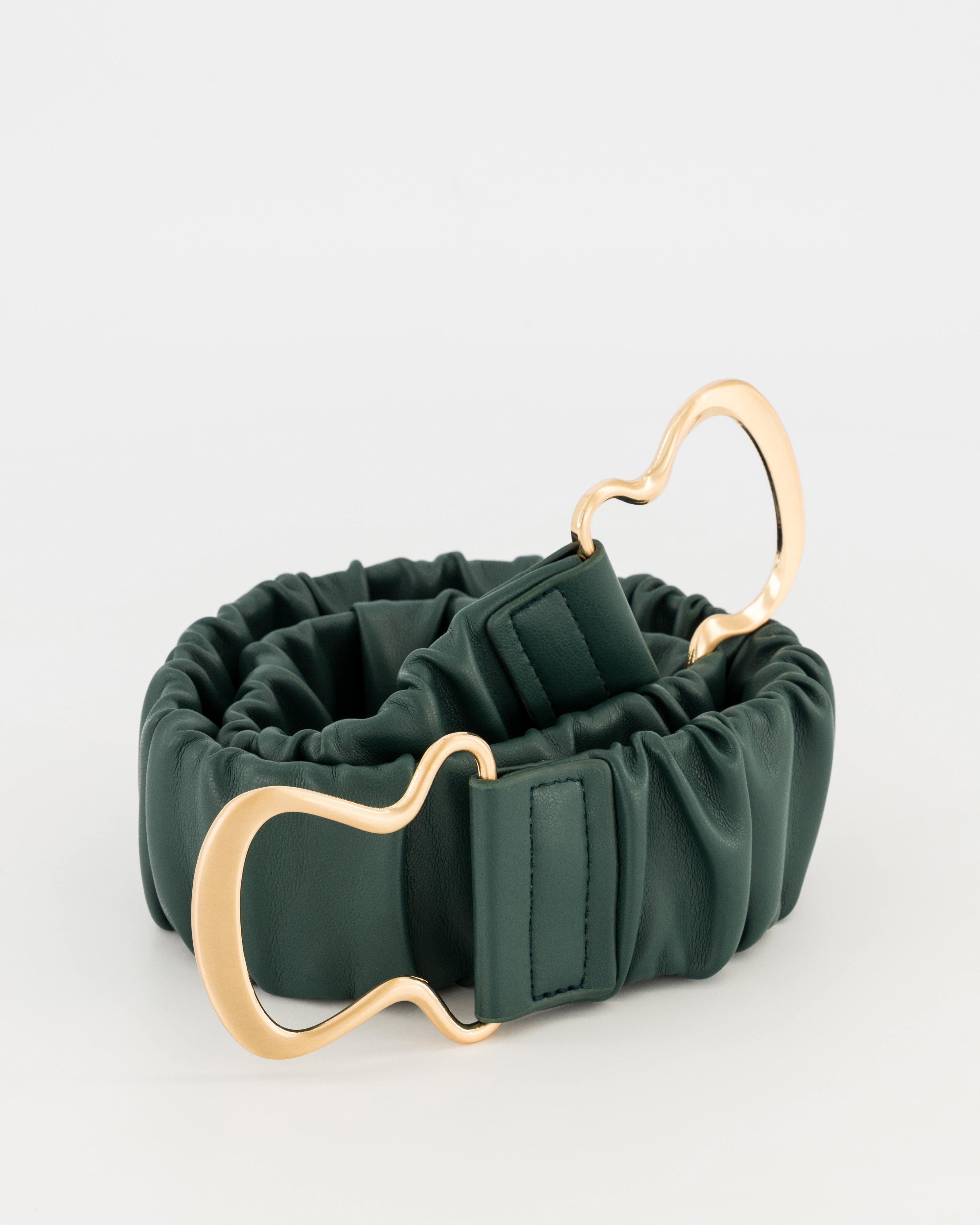 Anname Ruched Belt -  Dark Green/Dark Olive