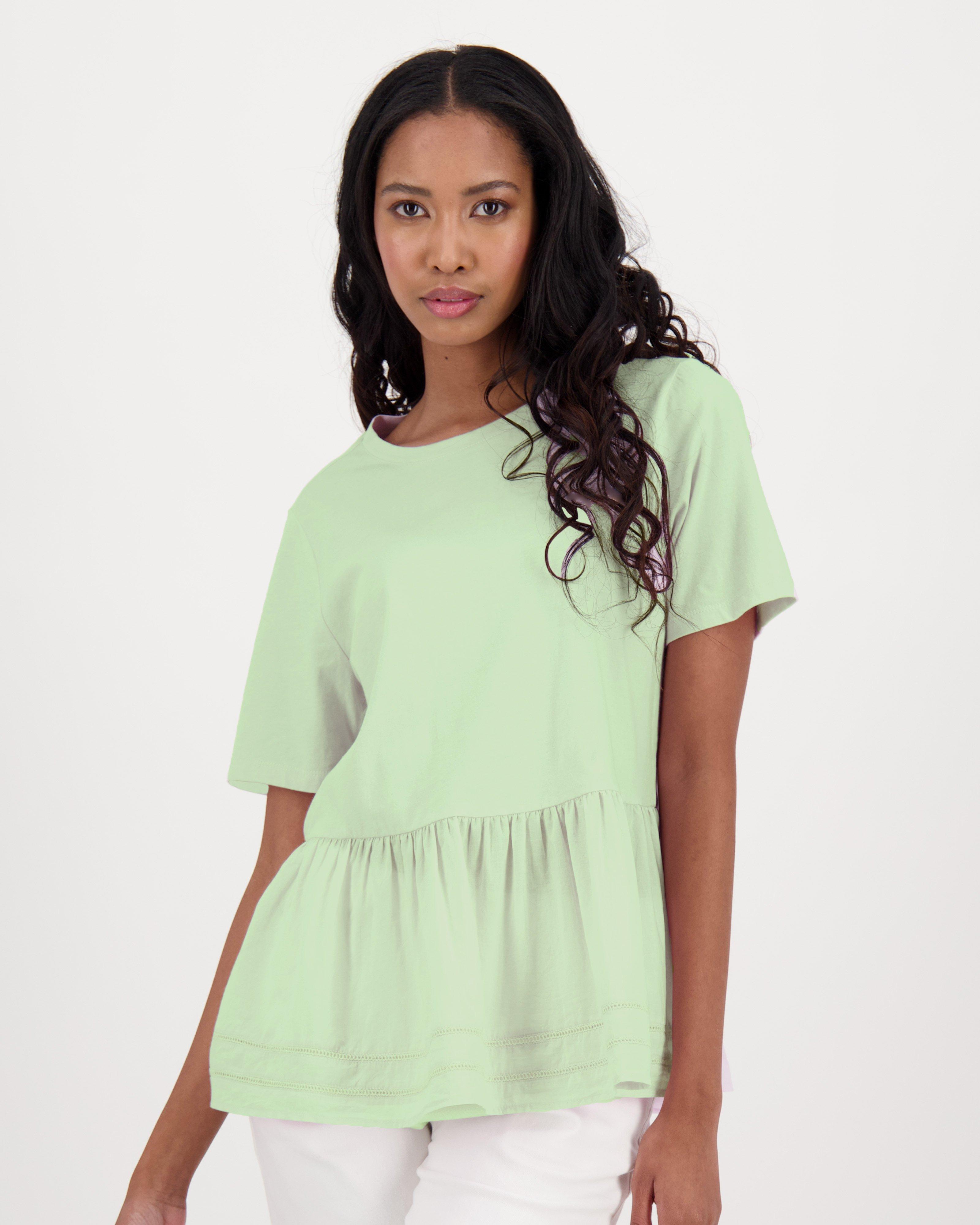 Amber Peplum Knit Top -  sage