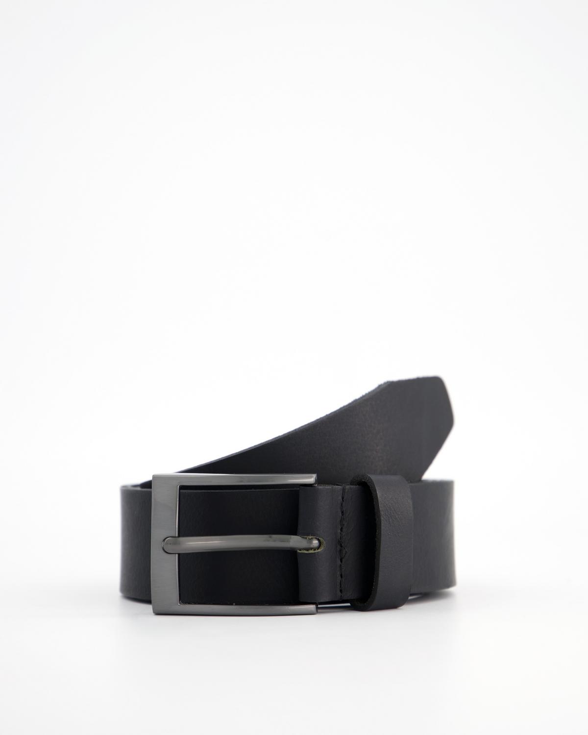 K-Way Elements Men’s Chandler Core Leather Belt -  Black