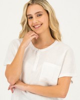 Rare Earth Hannah Linen-Knit Combo Shirt -  white