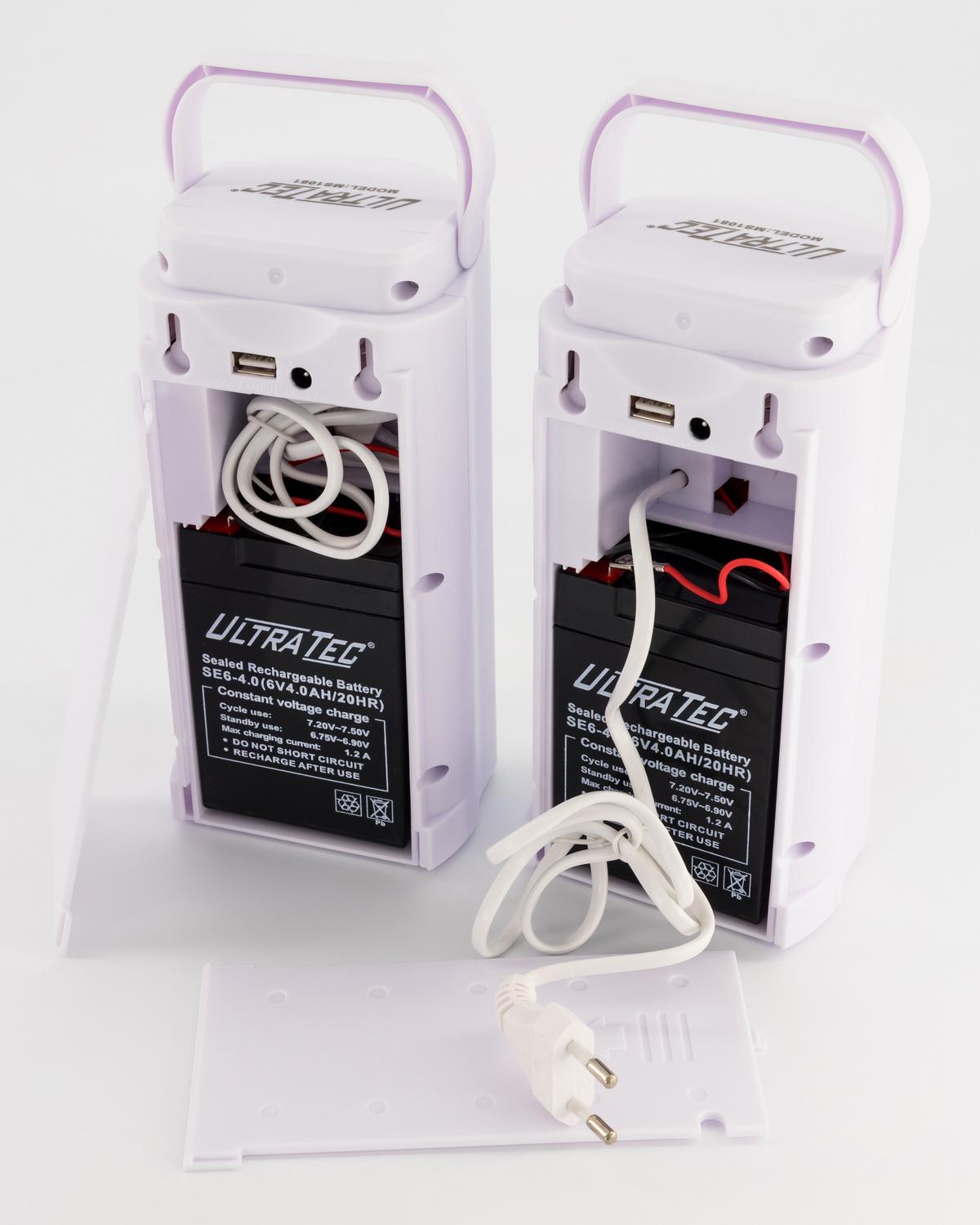 UltraTec  800-Lumen Lanterns with Power Bank -  No Colour