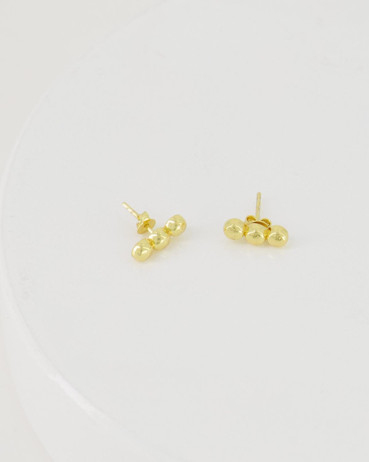 Plain Crawler Stud Earrings -  Gold