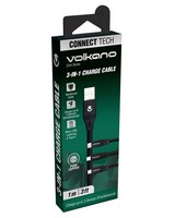 Volkano Slim Series 3-in-1 Cable -  black