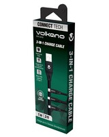 Volkano Slim Series 3-in-1 Cable -  black