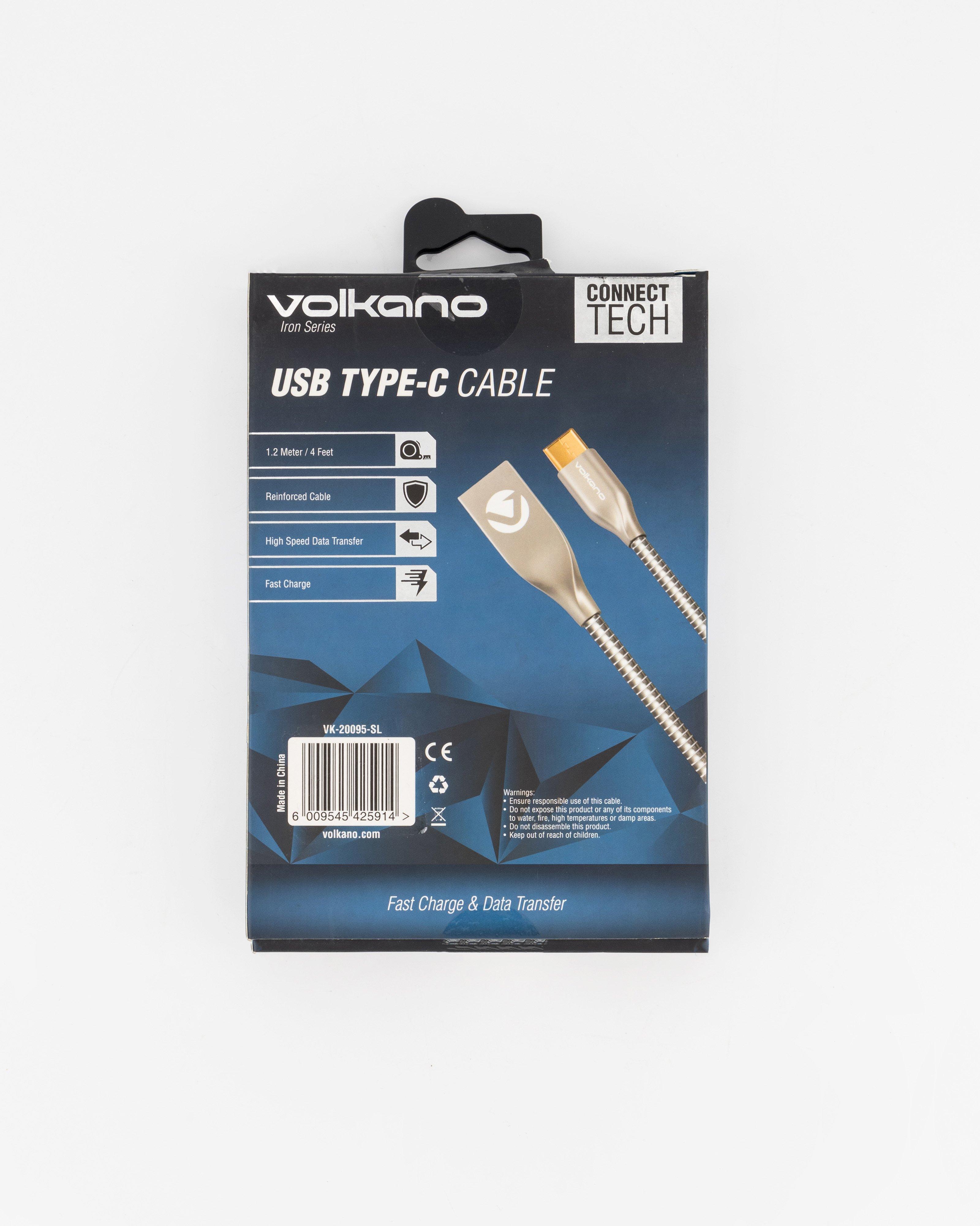 Volkano Iron Series 1.2m Cable (USB to Type-C) -  Silver