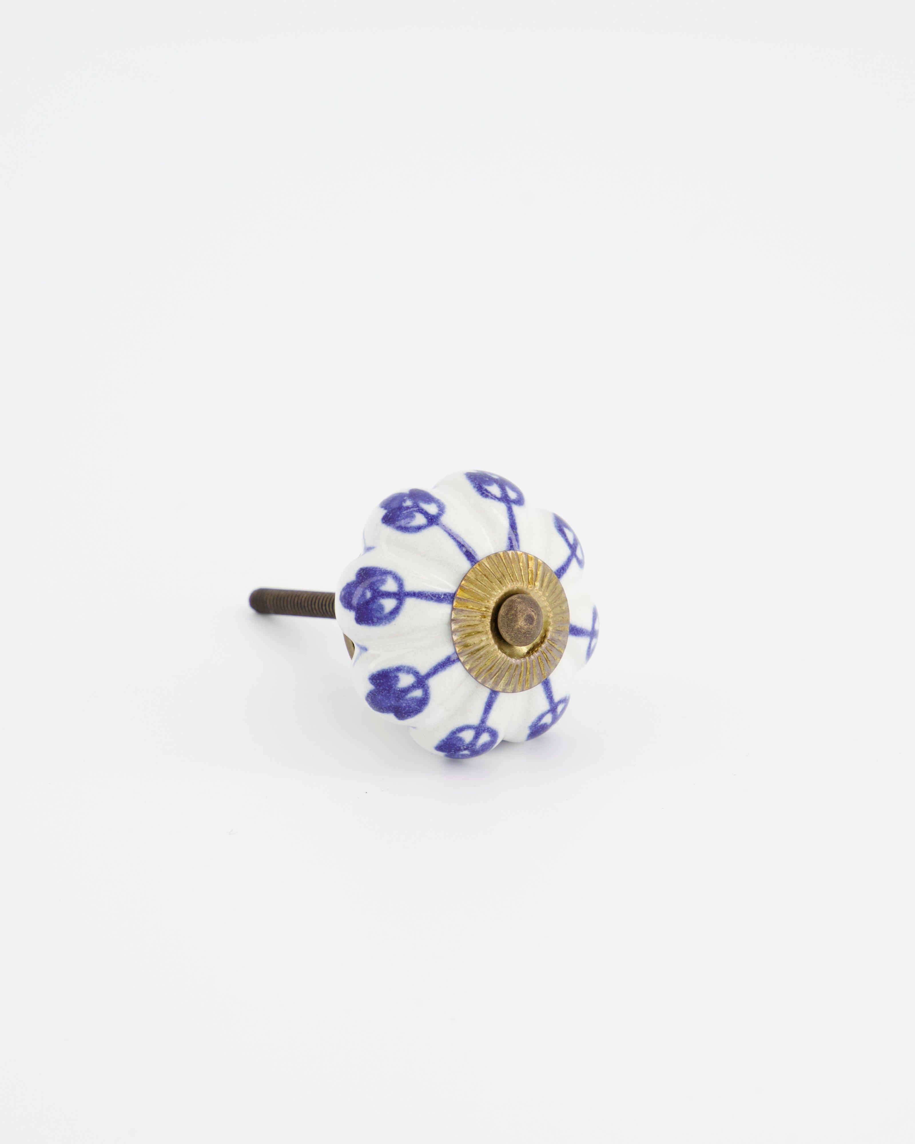 Blue Shamrock Melon Knob -  Blue