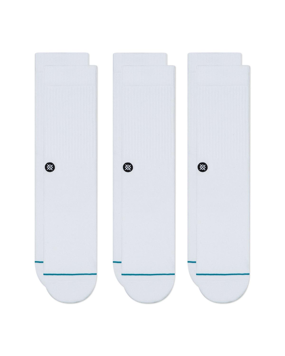 STANCE Icon Crew Socks - 3 Pack  -  White