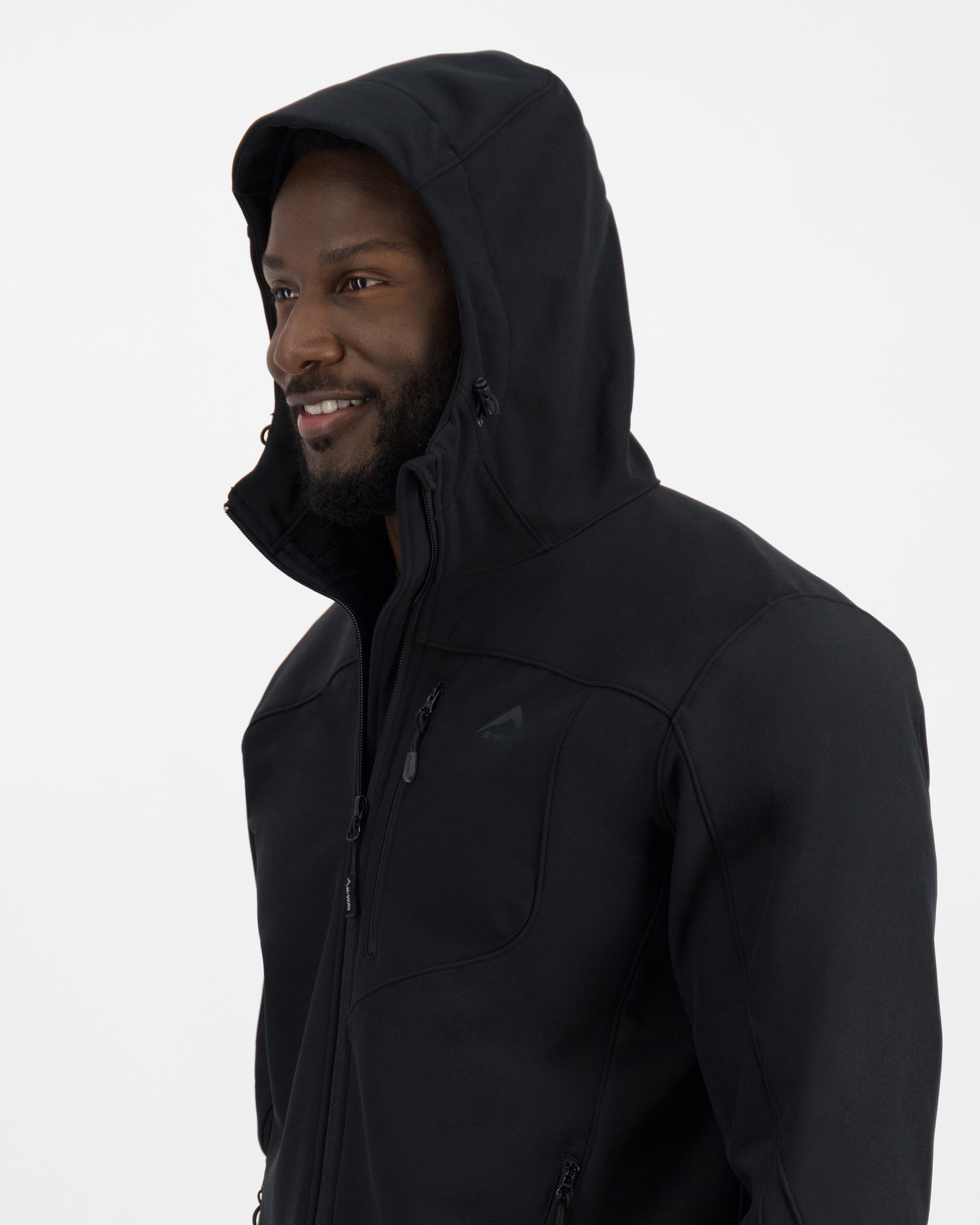 K-Way Men's Apex Softshell Hoodie -  Black