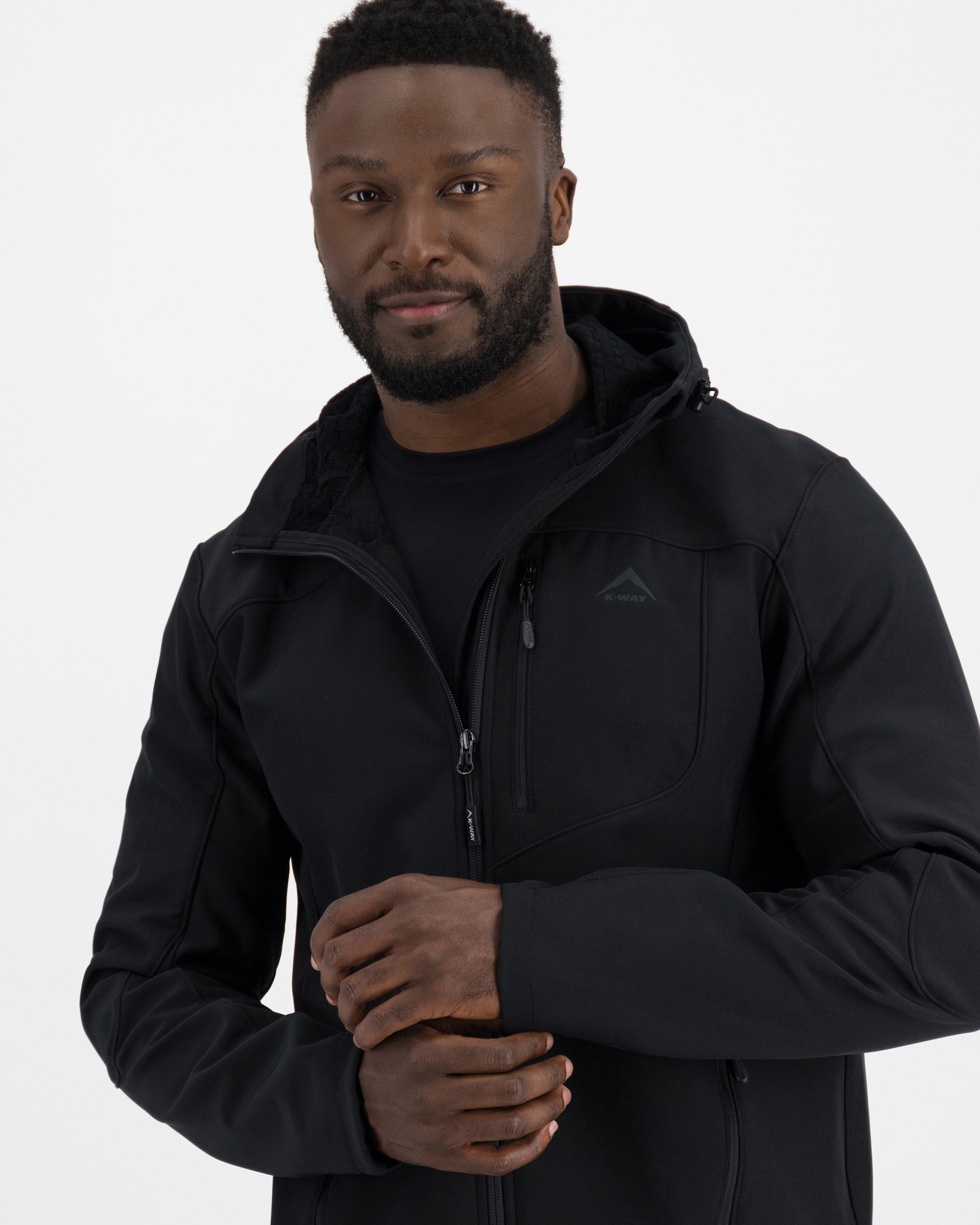 K-Way Men's Apex Softshell Hoodie -  Black