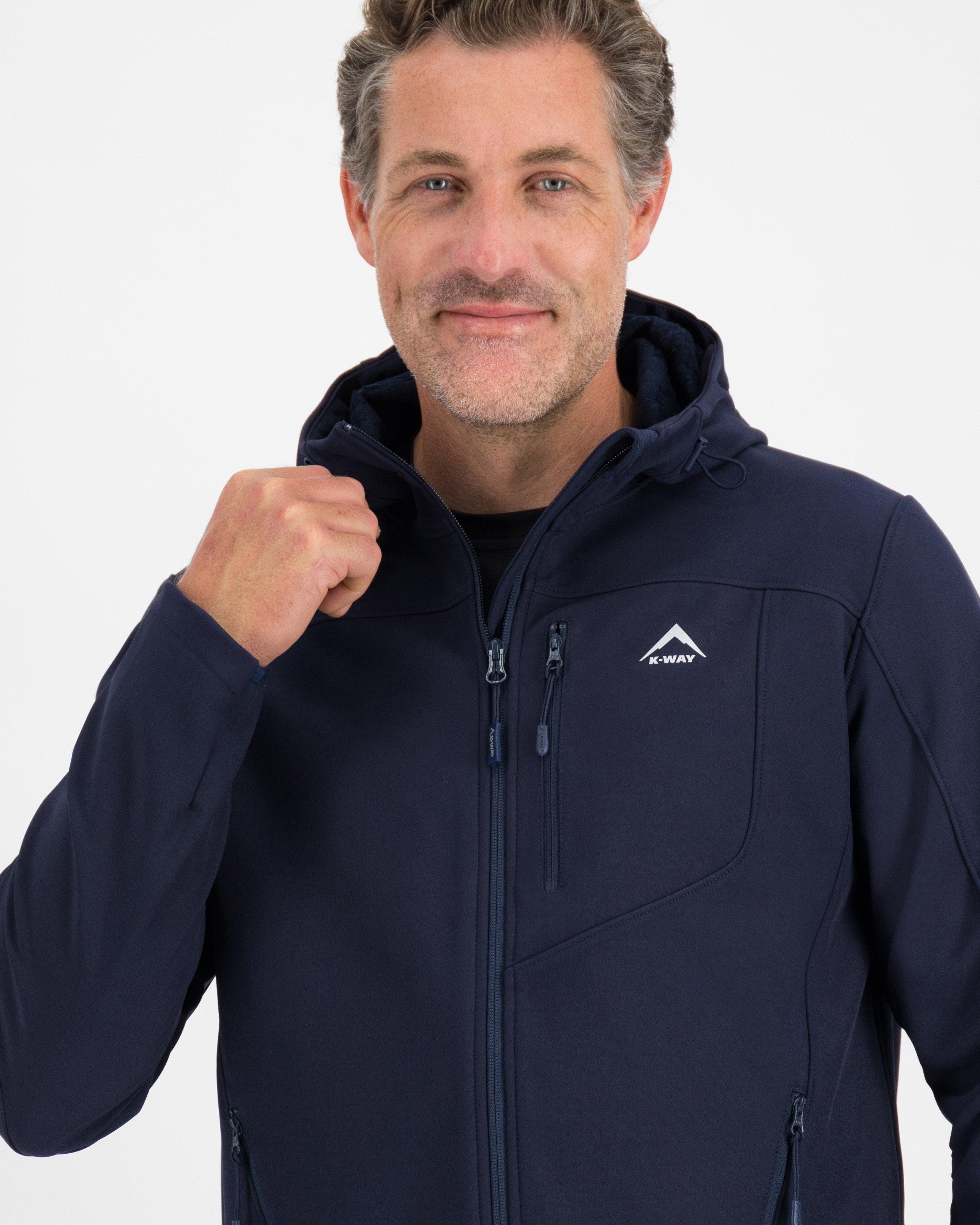 K-Way Men's Apex Softshell Hoodie -  Navy